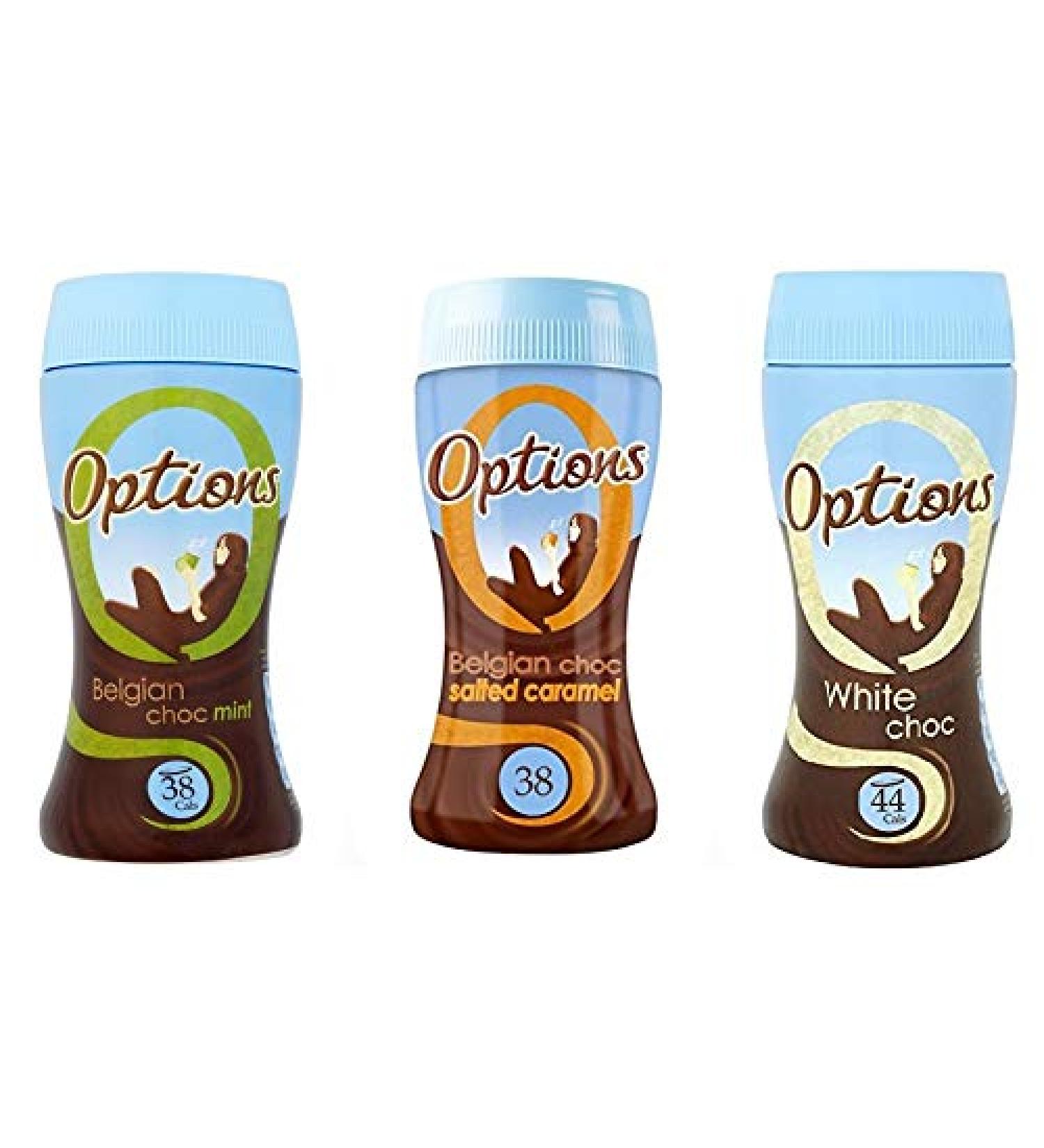Options 3 Flavours Salted Caramel Mint White Choc - Buy Online on GoSupps.com