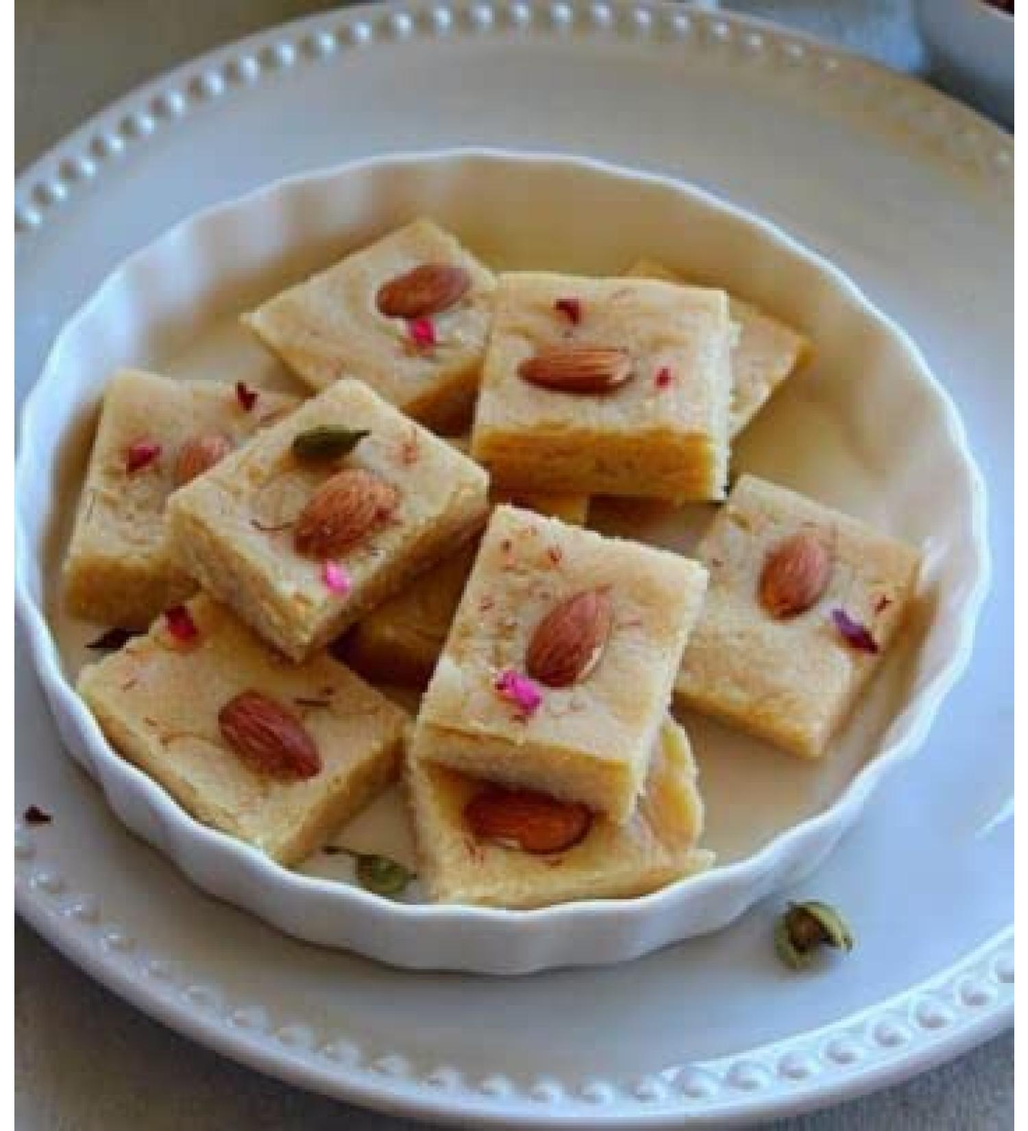 Almond Barfi 1Kg Indian Traditional Sweet Best Gift For All Occasions Raksha Bandhan Rakhi Marriage Diwali Holi Ganesh Chaturthi Festival Treat For Family & Friend