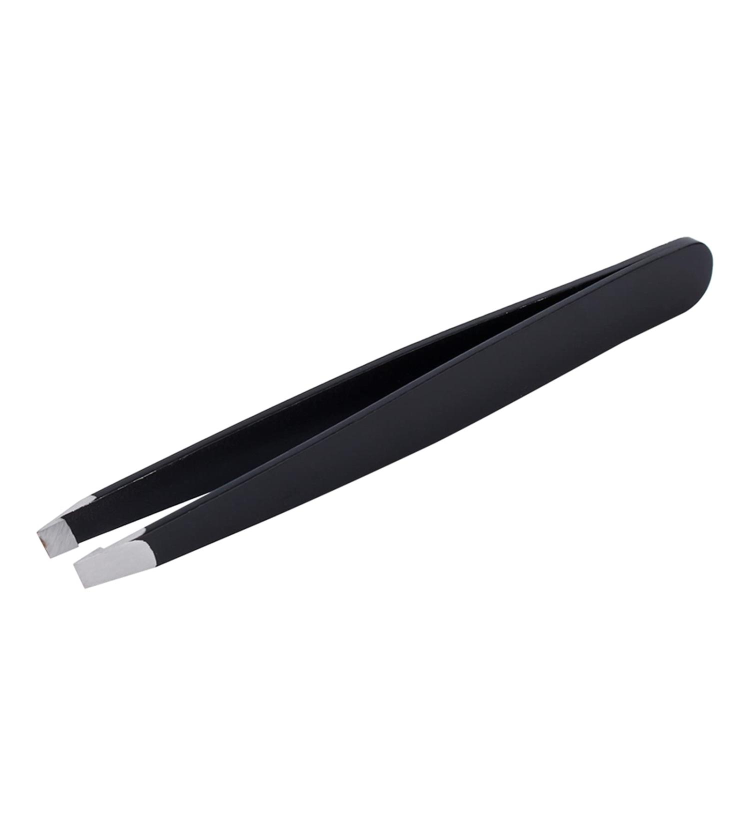 Black Pink Eyebrow Tweezer Stainless Steel Clips Makeup Tool Slanted Puller for Easy Use Beauty Tool - Buy Online on GoSupps.com