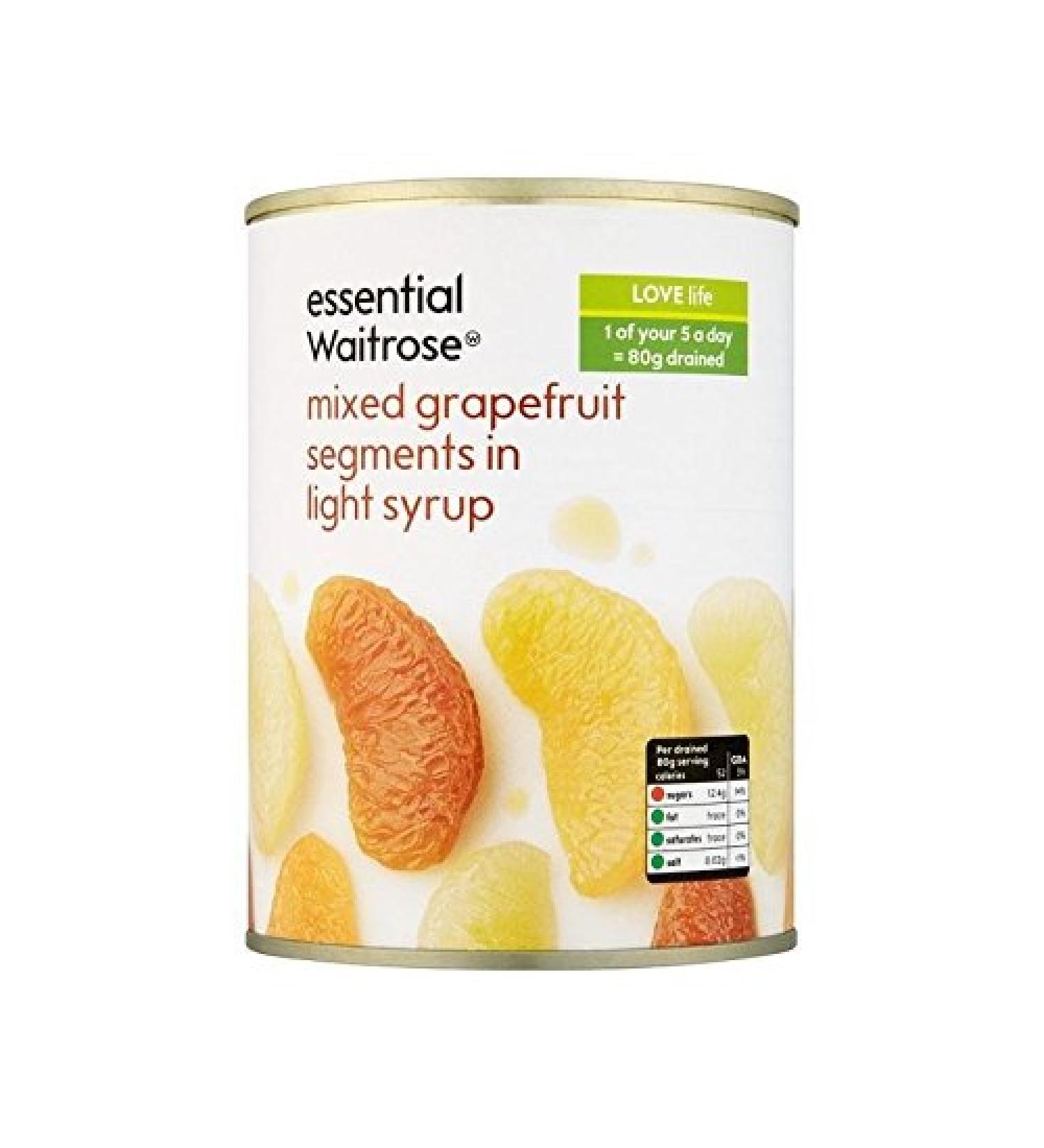 Segments De Pamplemousse M lang s Au Sirop Couronne Royale / 540G Essentielle De Waitrose - Paquet de 4