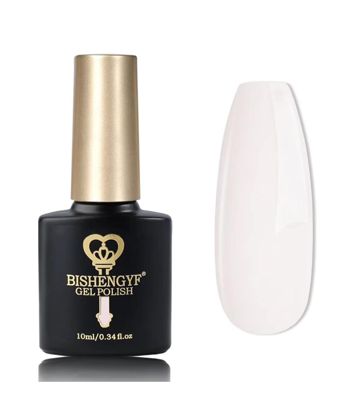 Chip Resistant BISHENGYF Pure White Gel Nail Polish - French Nail Design - 10ml - Long Lasting & Translucent - UV LED Lamp Required - Buy Online on GoSupps.com
