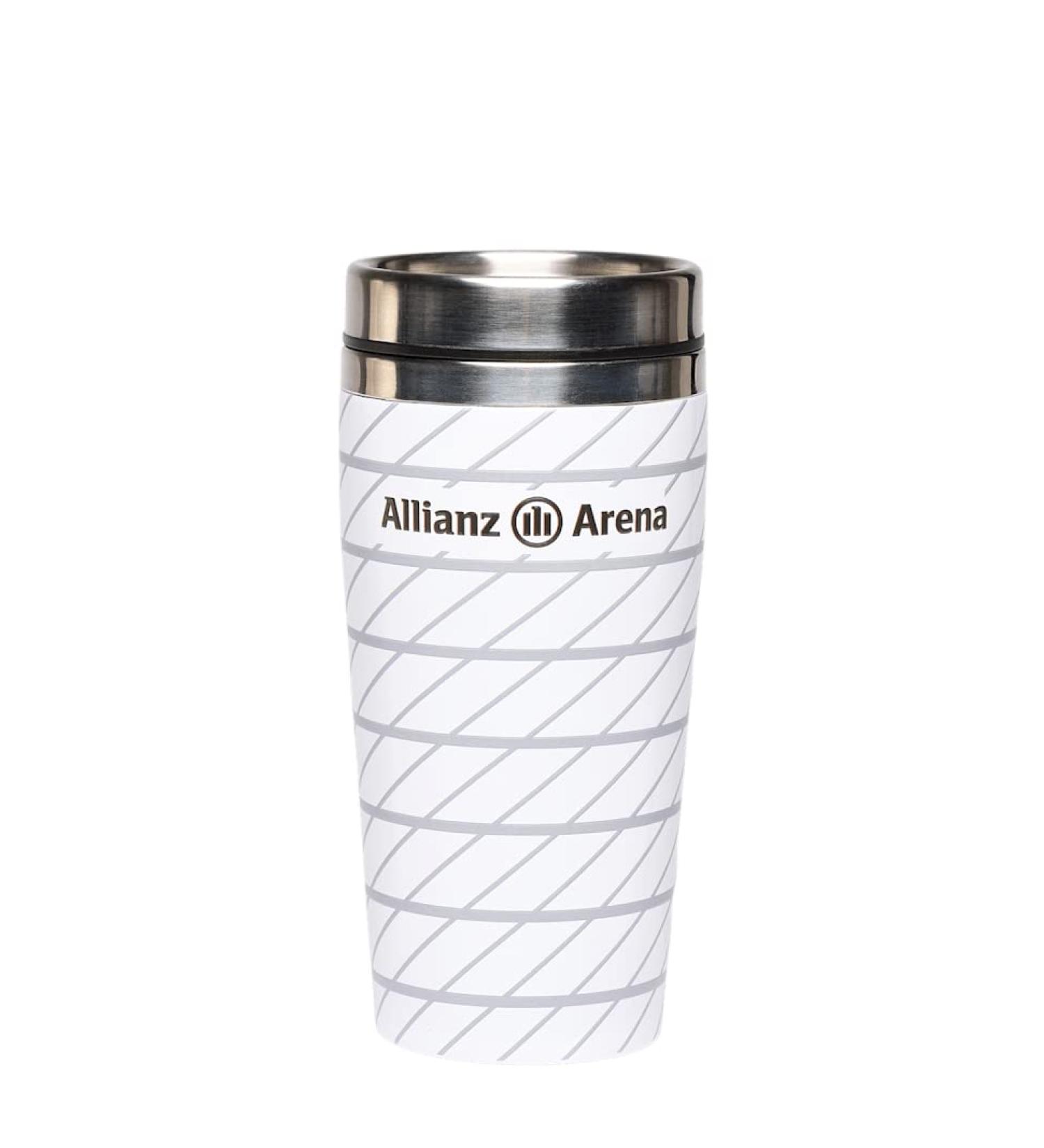 FC Bayern Munich Thermo Mug - Coffee To Go - Allianz Arena - 0.3L - White - Perfect for Fans - Buy Online on GoSupps.com