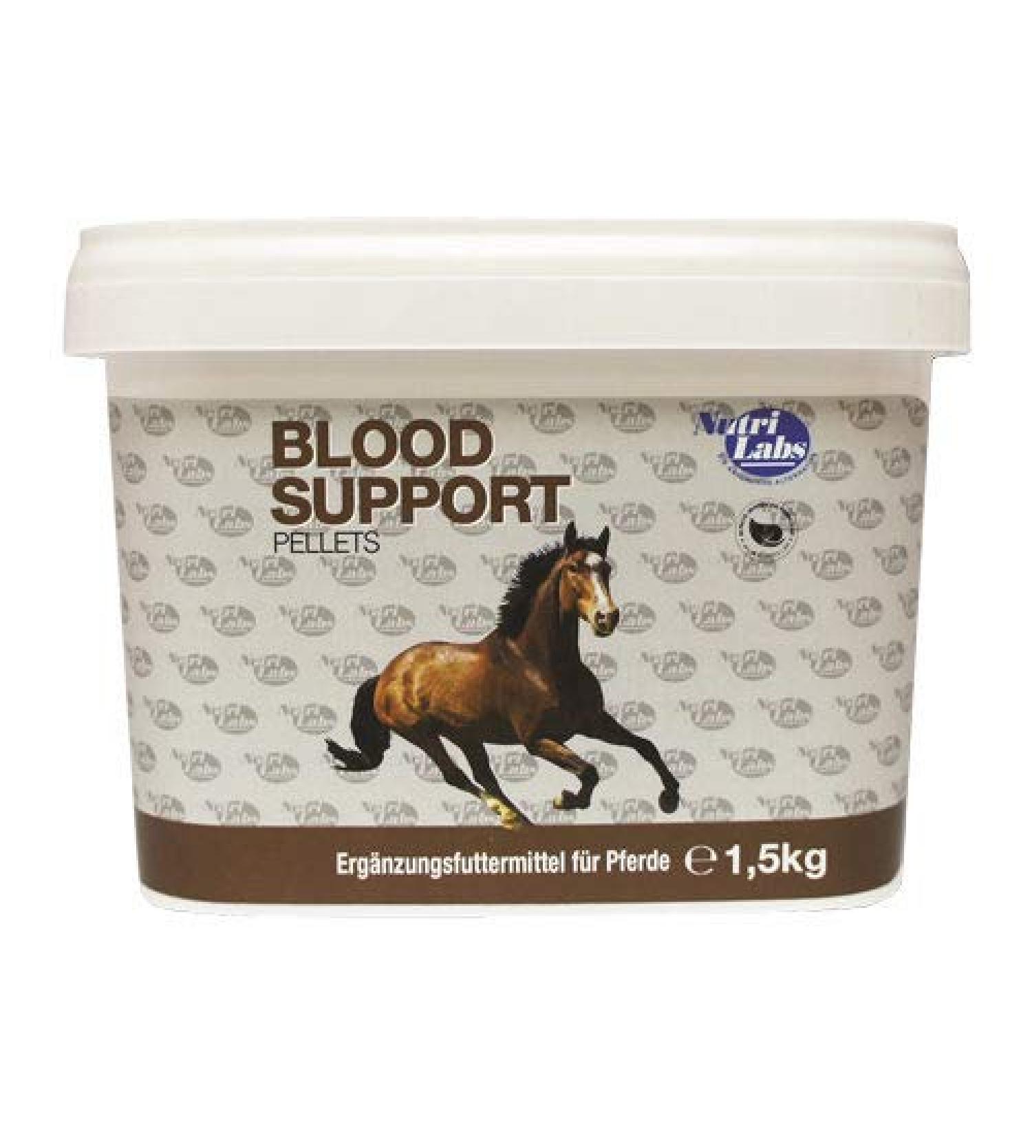 Nutrilabs Blood Support Pellets for Horses 1.5 kg - Horses Blutzus set - Iron for horses - Dietary supplements Horses iron preparation - Horses Vital substances blood - iron preparation for horses