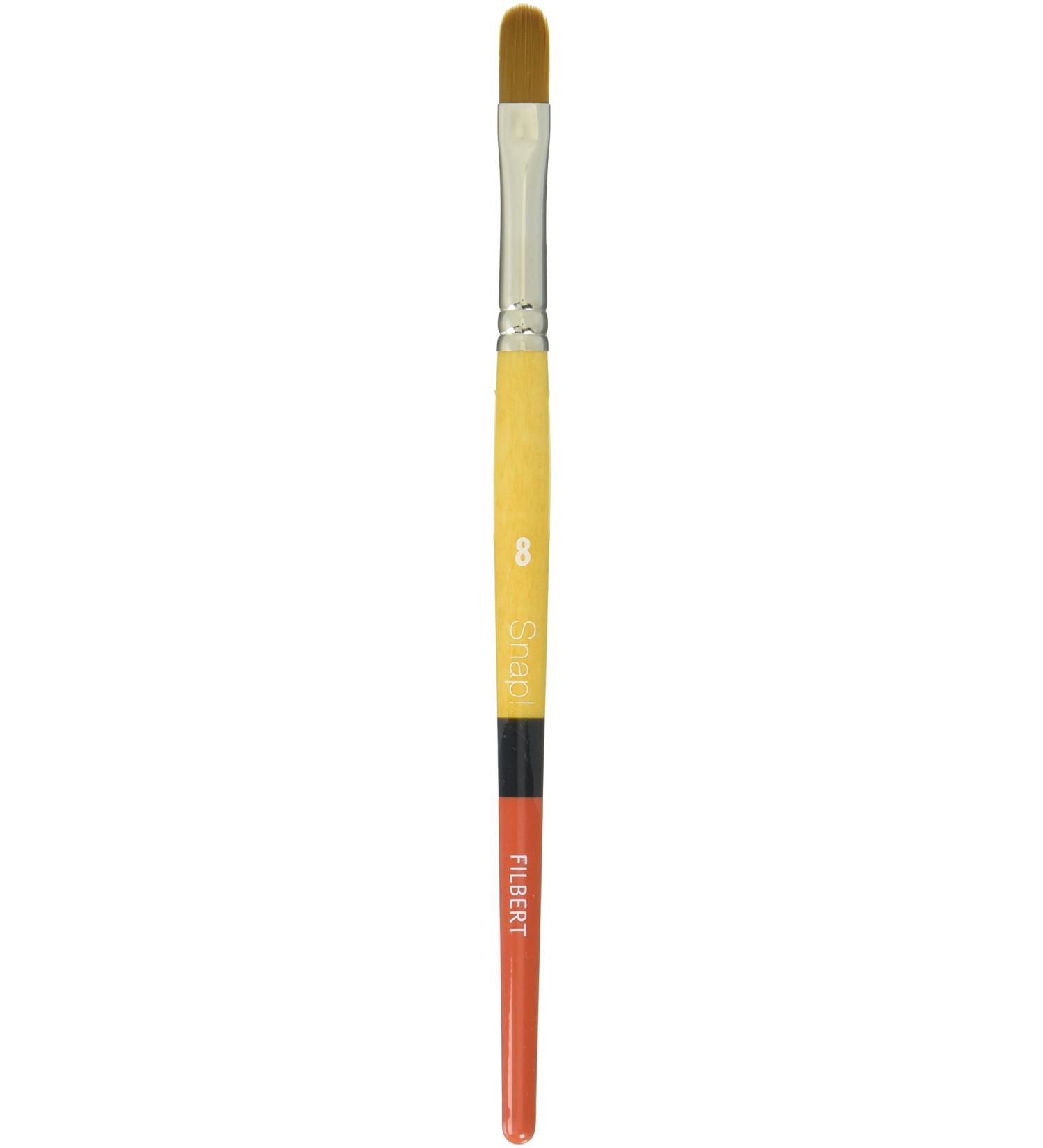 Princeton Snap! PAB96509 Snap Brush, Taklon Filbert 8, Gold