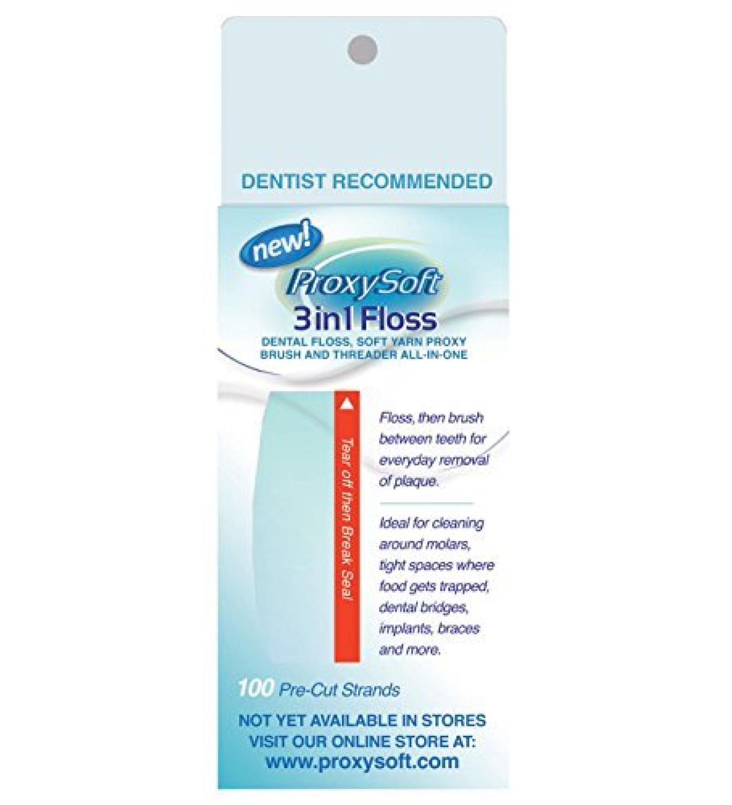 ProxySoft 3-in-1 Floss - 5pk (500 strands) by ProxySoft