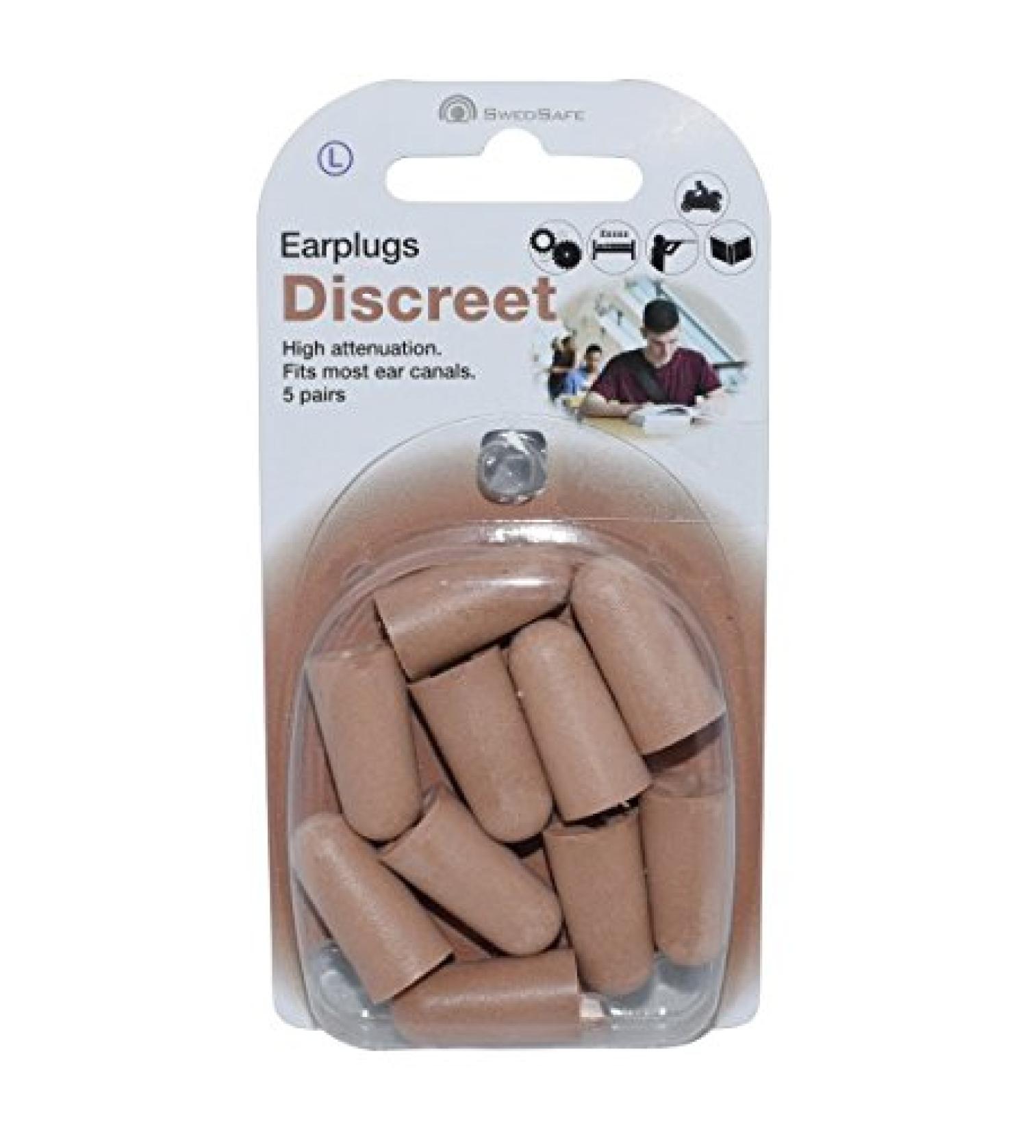 Swedsafe discrete earplugs 37db I hearing protection plug for learning to learn concert and work I including practical storage box I large (large) i 5 pairs