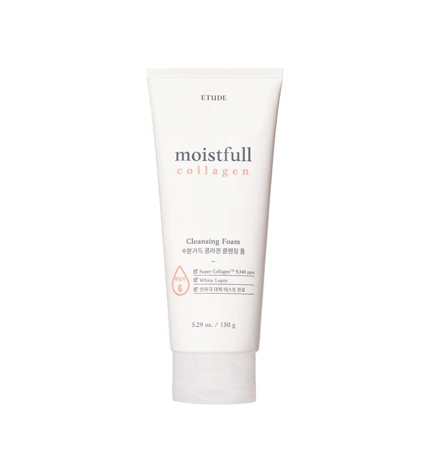 ETUDE Moistfull Collagen Cleansing Foam 150ml | Hydrating Facial Cleanser - Buy Online on GoSupps.com
