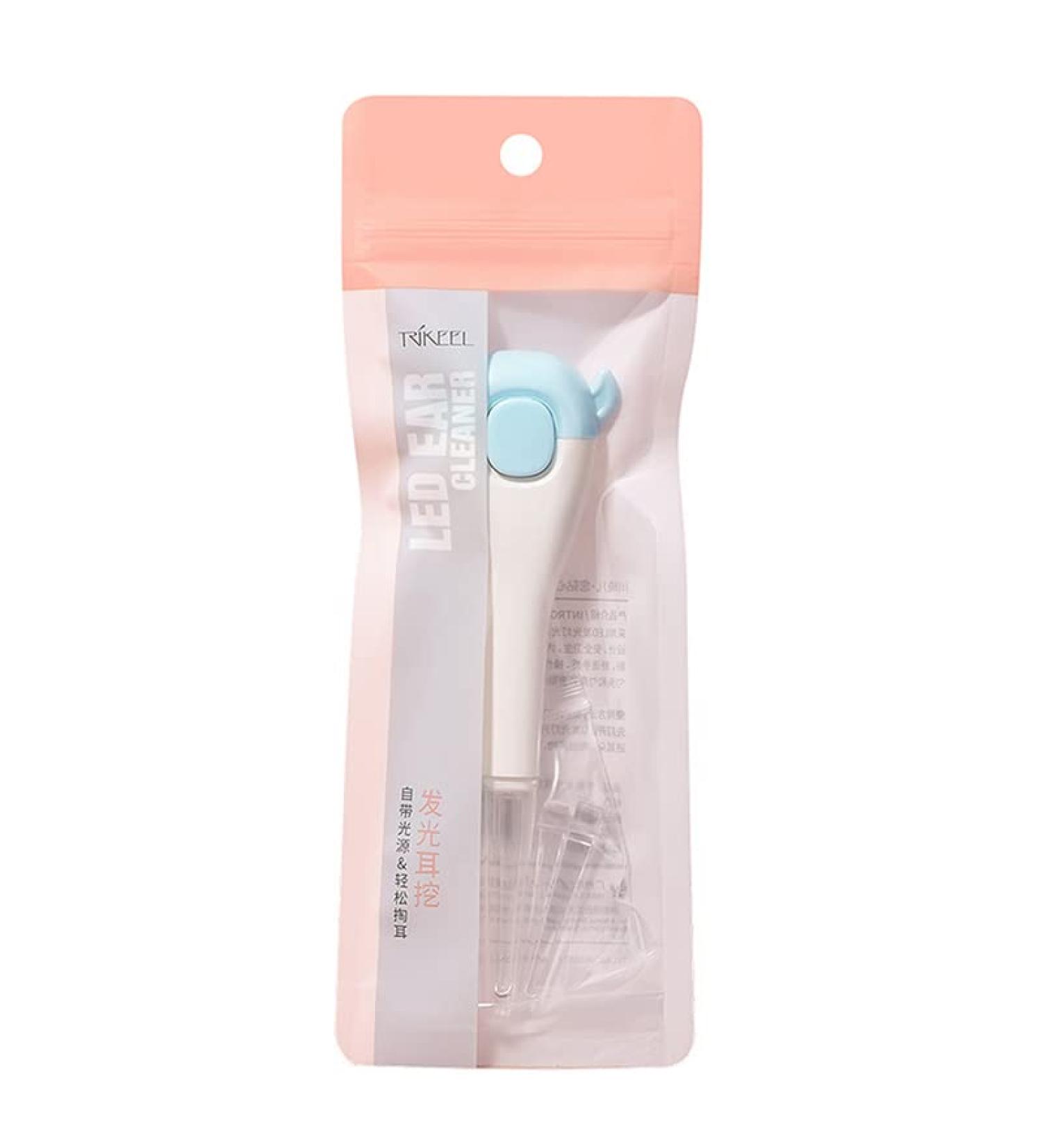 Cartoon Baby Ear Wax Removal Tool with LED Light - Kids Ear Cleaner with 3 Replacement Heads in Blue - Buy Online on GoSupps.com