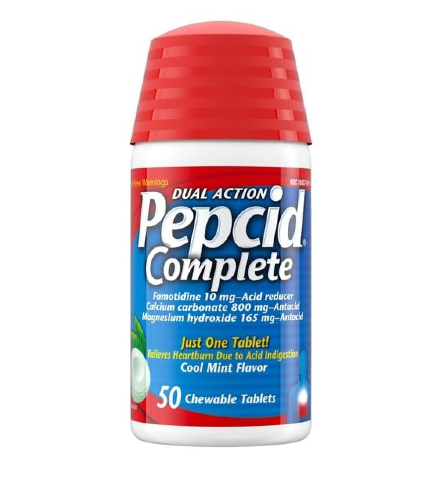 Pepcid Complete Acid Reducer + Antacid Chewable Tablets Cool Mint Flavor 50 ea - 2pc by Pepcid Complete
