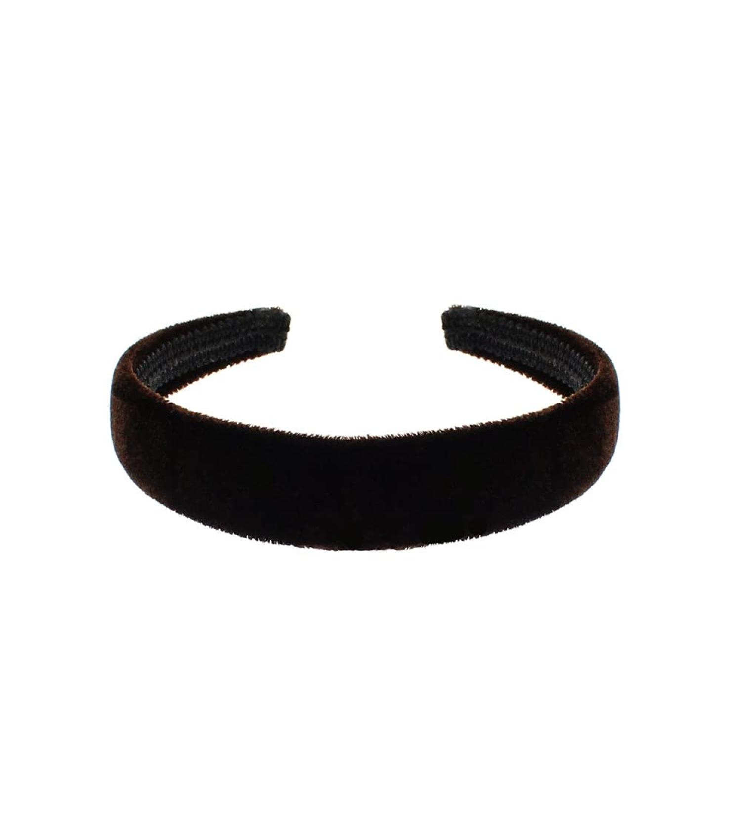 Brown Velvet Feel Alice Hair Band Headband 2.5cm (1") Wide