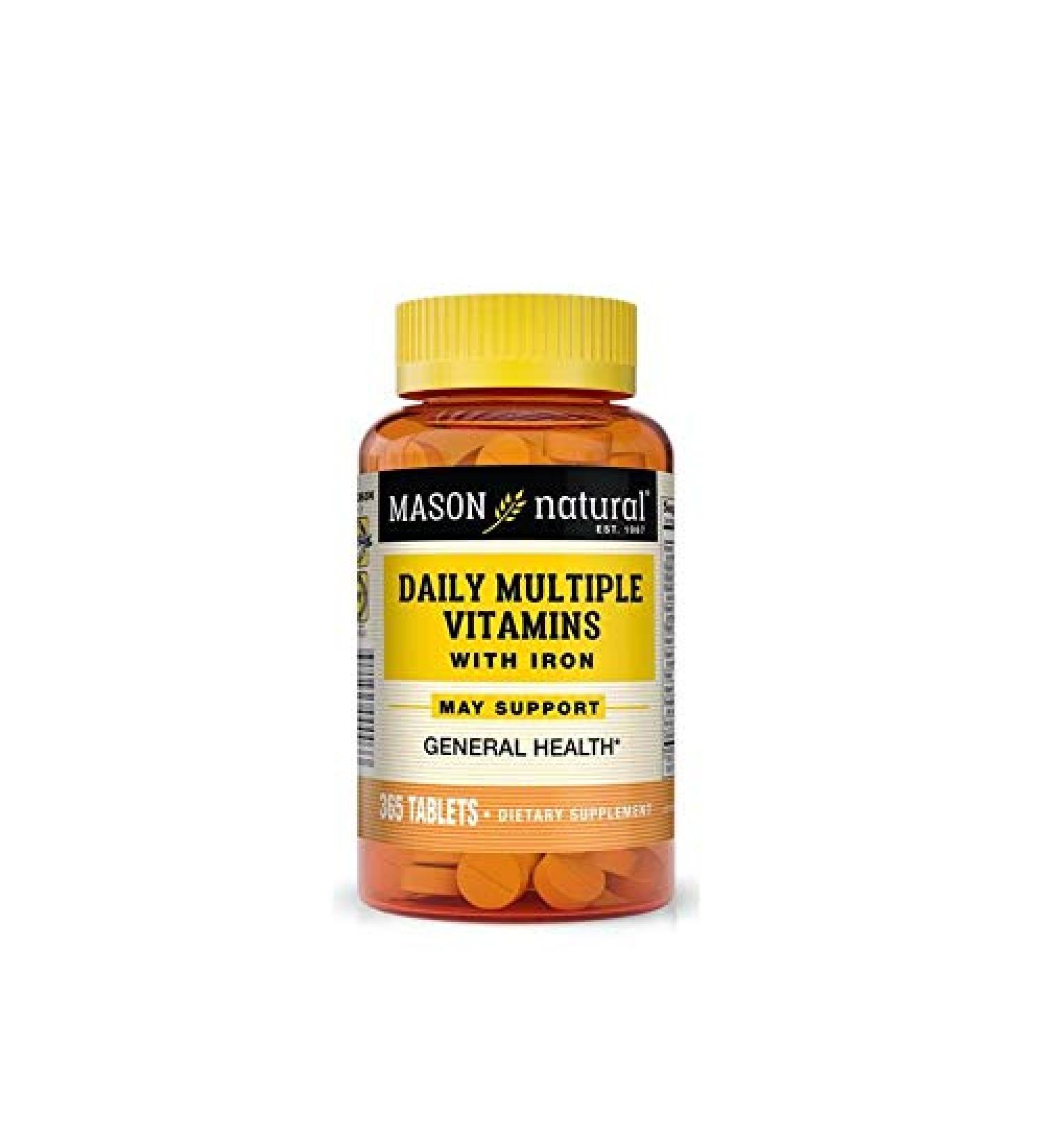 Mason Daily Multiple Vitamins with Iron Tablets | Essential Daily Nutrition | Mason Vitamins - Buy Online on GoSupps.com