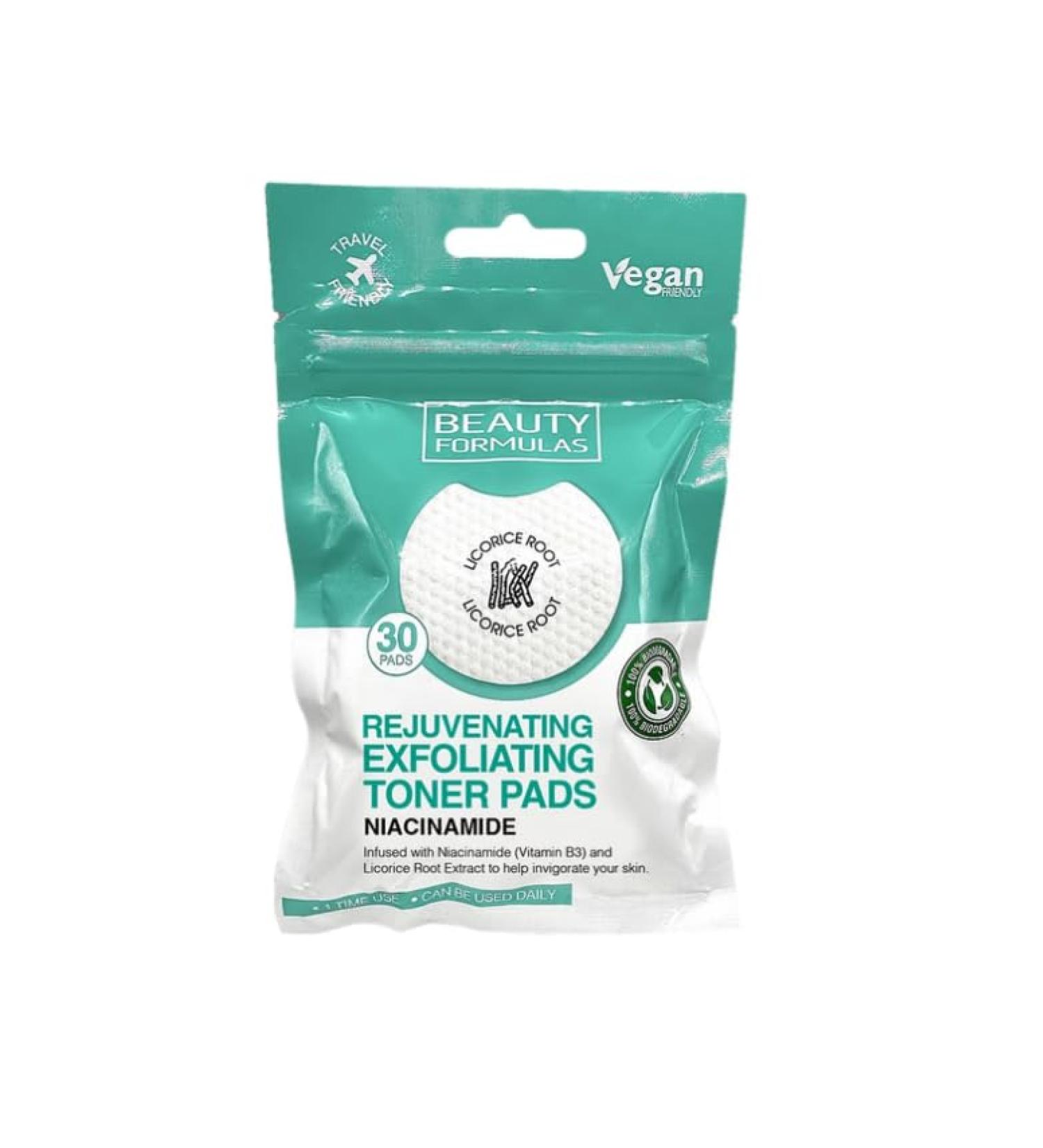 BEAUTY FORMULAS TONER PADS EXFOLIATING-30 pads