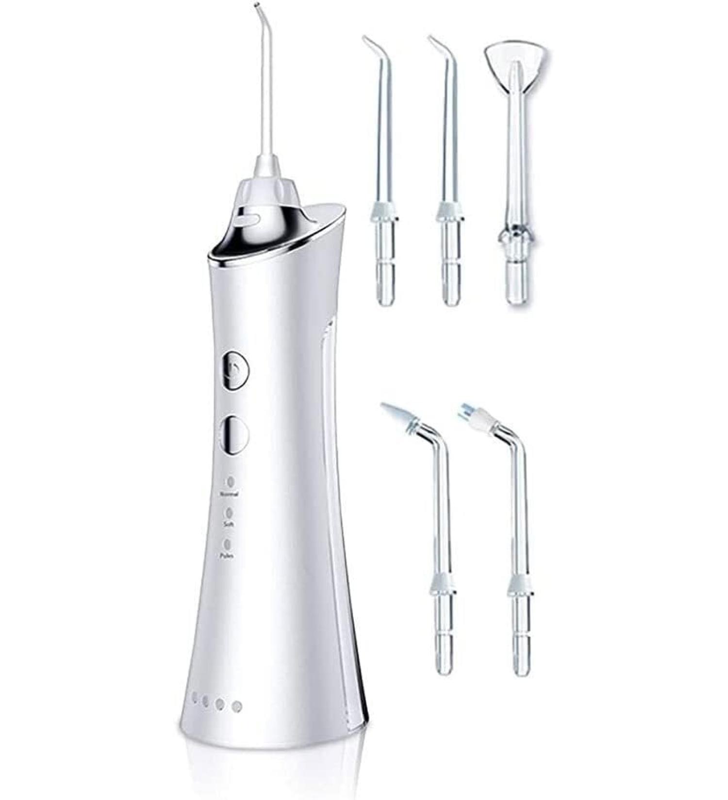 GeRRiT Professional Cordless Water Flosser | Rechargeable Dental Oral Irrigator for Braces Care | 5 Jet Tips 3 Modes IPX7 Waterproof 300ML Tank - Ideal for Travel & Home Use - Buy Online on GoSupps.com