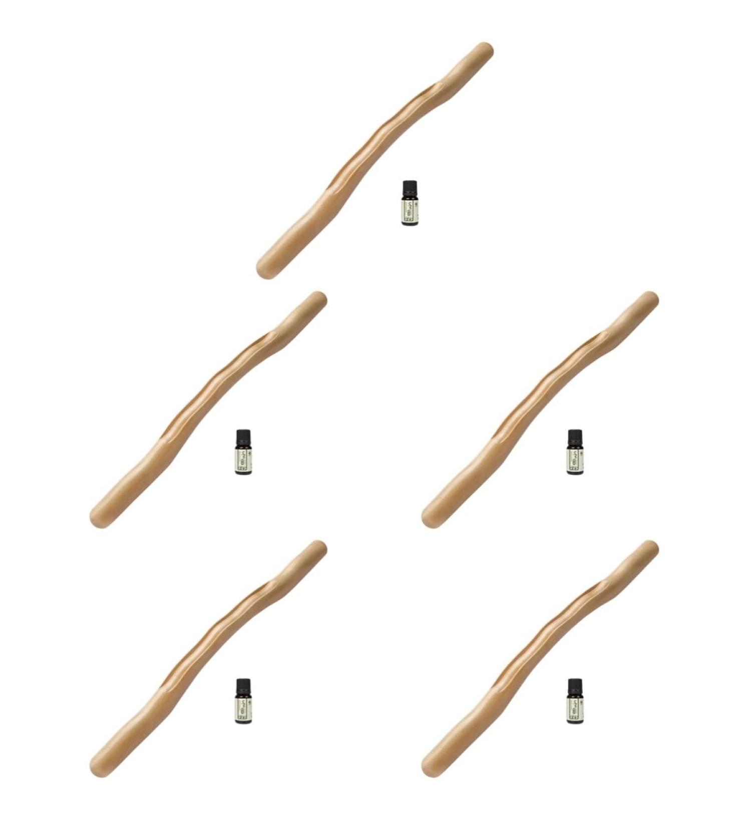 Minkissy 5 Rollstab Wood Back Massage Tool | Full Body Manual Massager | Best Household Relaxation Device for Belly & Back Care - Buy Online on GoSupps.com
