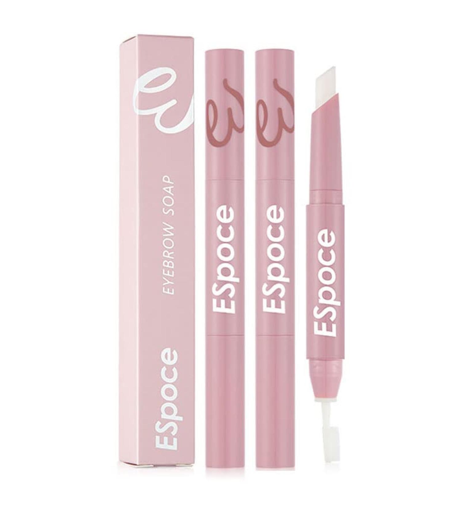 2 Pack Double-Headed Eyebrow Soap Fix Balm with Brush - Long Lasting 3D Stereotyped Eyebrow Styling Wax - Buildable Pencil Included - Buy Online on GoSupps.com