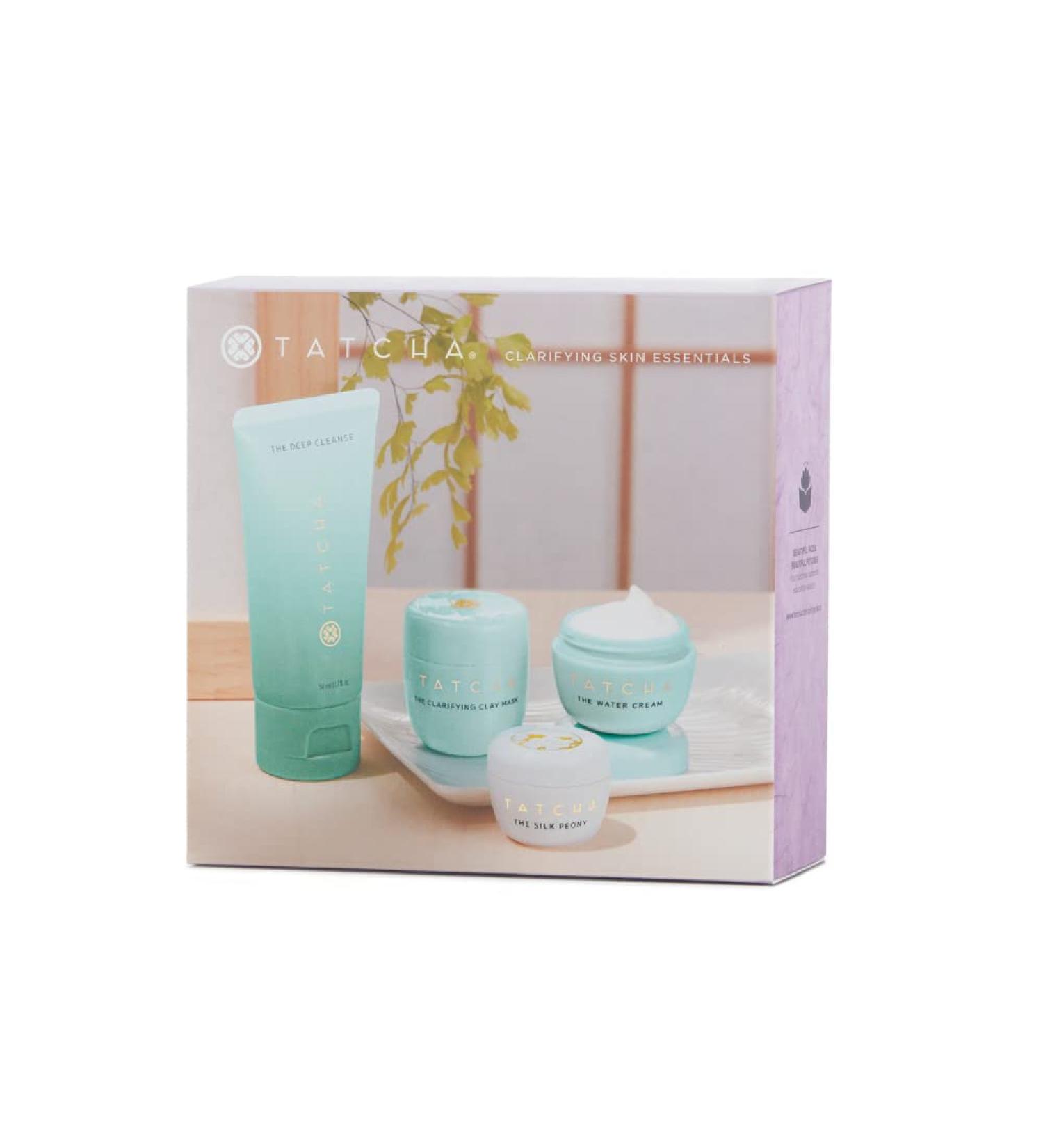 Tatcha Clarifying Skin Essentials Set - Deep Cleanse Mask, Clarifying Clay Mask, Water Cream & Silk Peony - Exclusive on Amazon - Buy Online on GoSupps.com