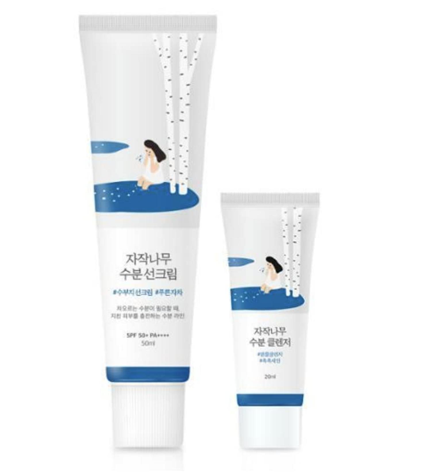 ROUND LAB Birch Juice Sunscreen SPF50+ PA++++ & Cleanser 20ml Set - Buy Online on GoSupps.com