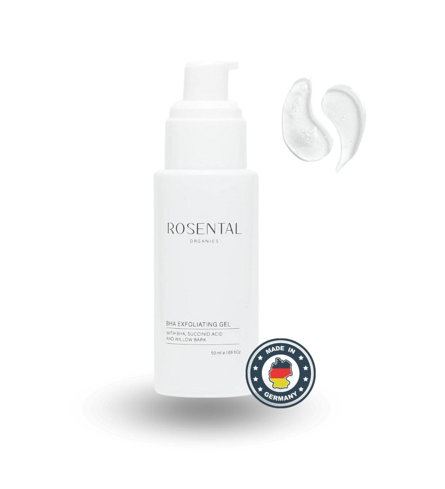 Rosental Organics BHA Exfoliating Gel - 50ml Natural Facial Care for Blackheads & Impurities - Salicylic Acid & Willow Extract - Made in Germany - Buy Online on GoSupps.com