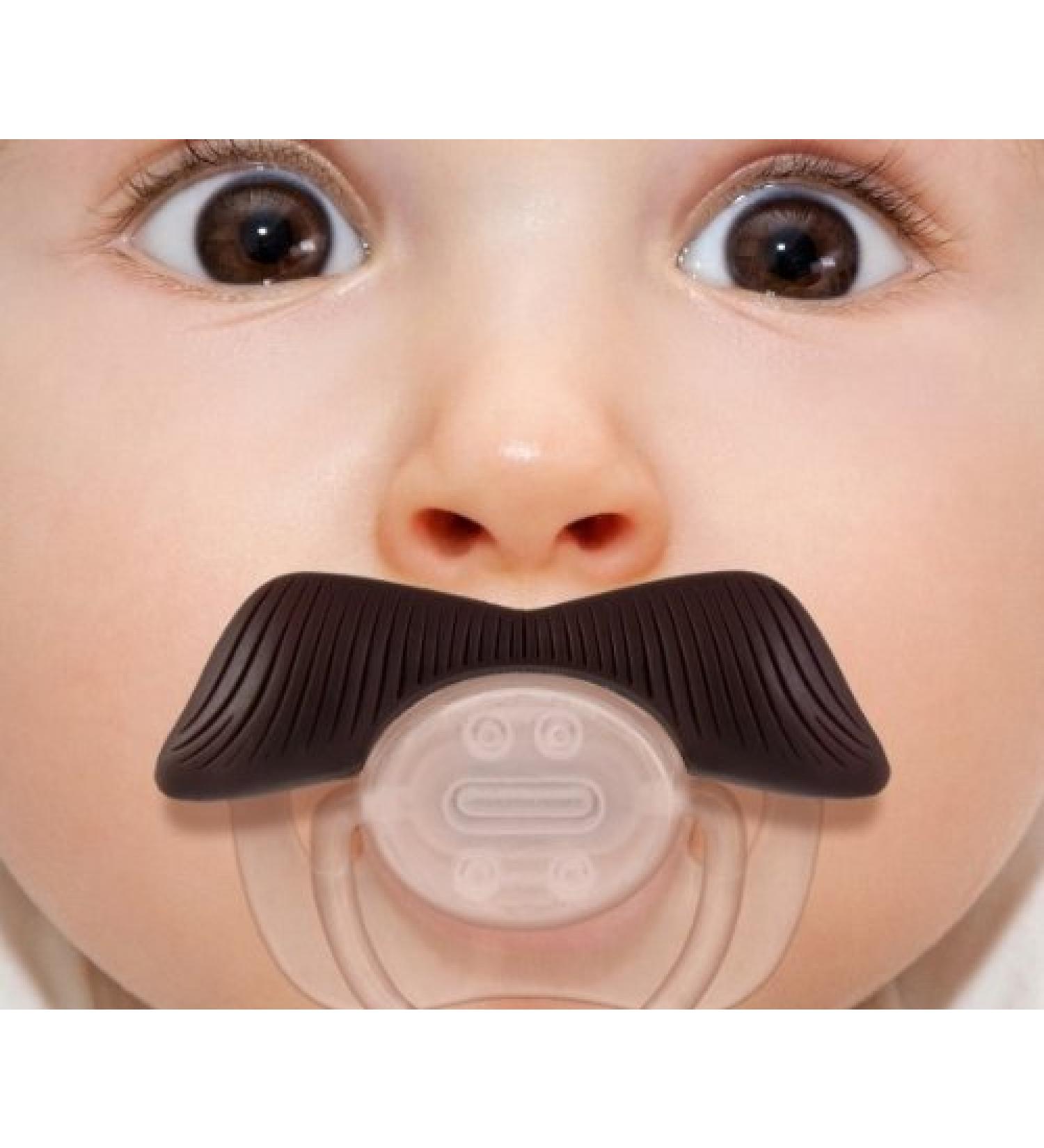 5starwarehouse Baby Moustache Pacifier Small Brown