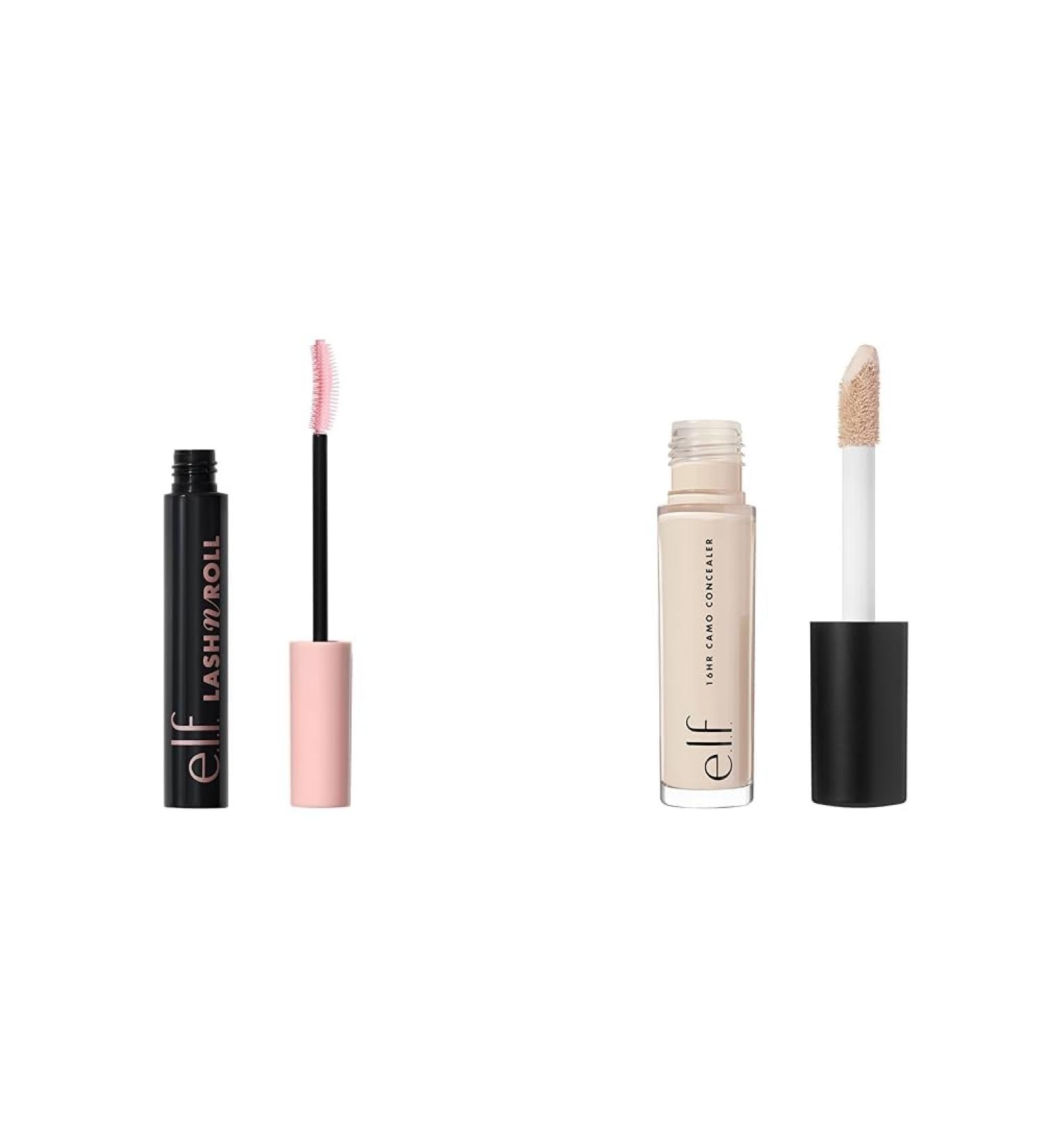 e.l.f. Lash 'N Roll Mascara Curling Mascara For Visibly Lifted Lashes & 16HR Camo Concealer Full Coverage & Highly Pigmented Matte Finish Light Ivory 0.203 Fl Oz (6mL) - Buy Online on GoSupps.com