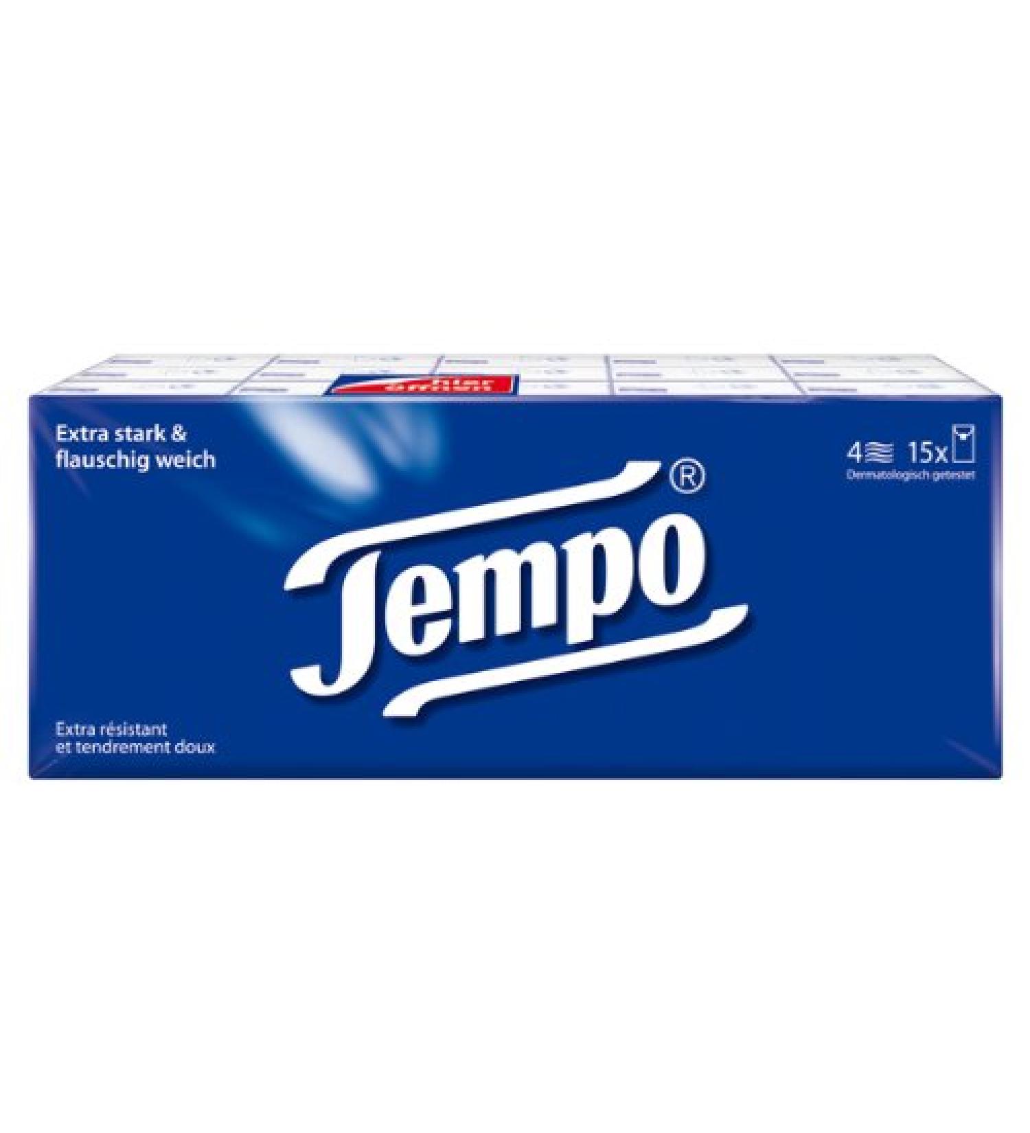 Tempo handkerchiefs "Cotton Touch" 15 x 10 tissues (15 packs)