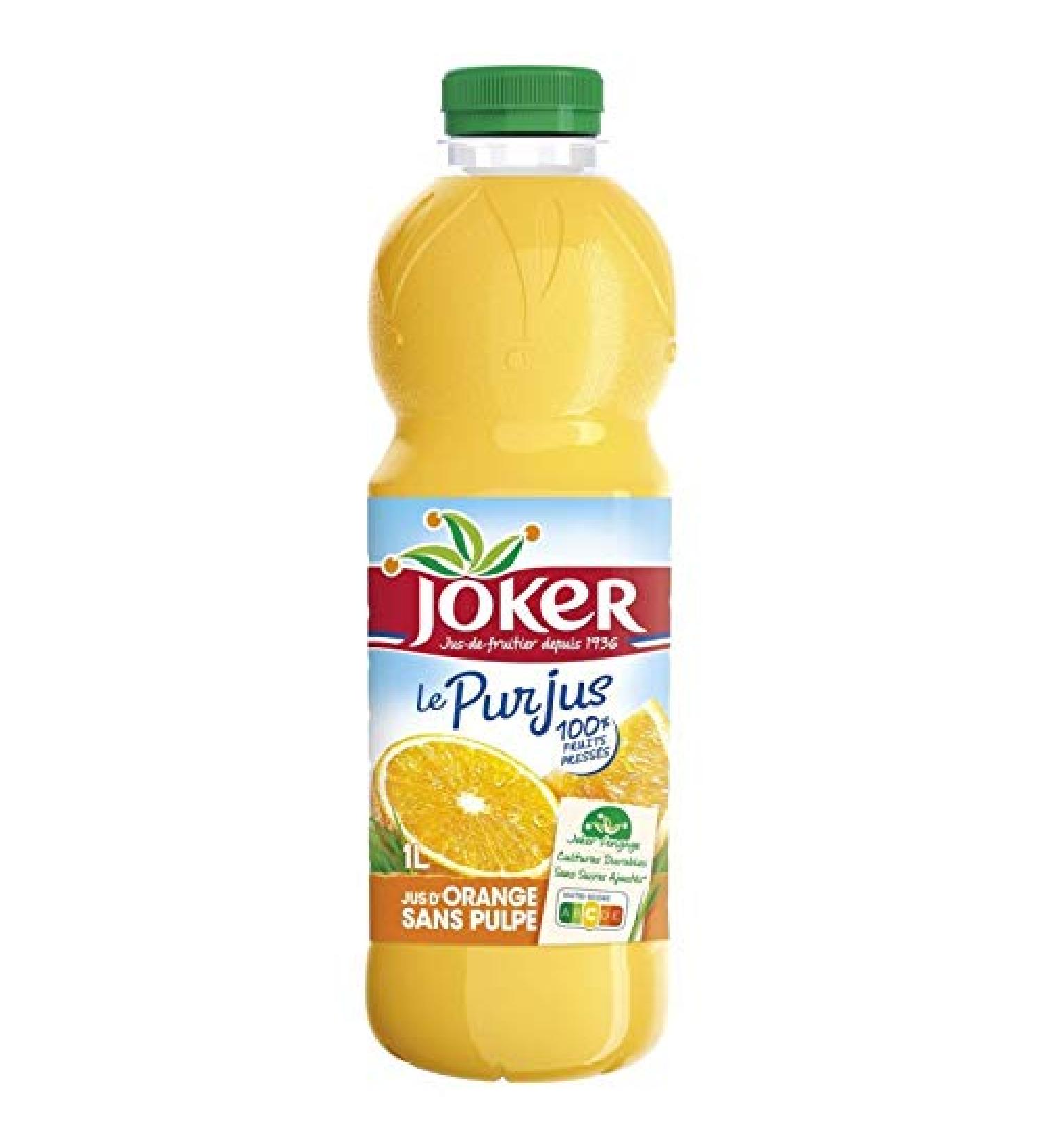 JOKER|Pure Orange Juice Without Pulp 1L|(Pack of 4)|Best Deal