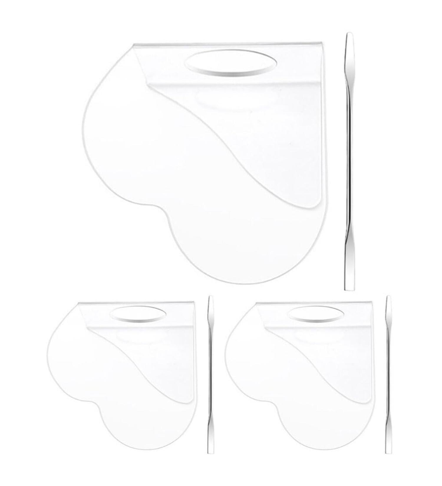 Beaupretty 3 Sets Heart Makeup Mixing Palette - Acrylic Nail & Foundation Blending Tray with Spatulas for Professional Makeup Artistry - Buy Online on GoSupps.com