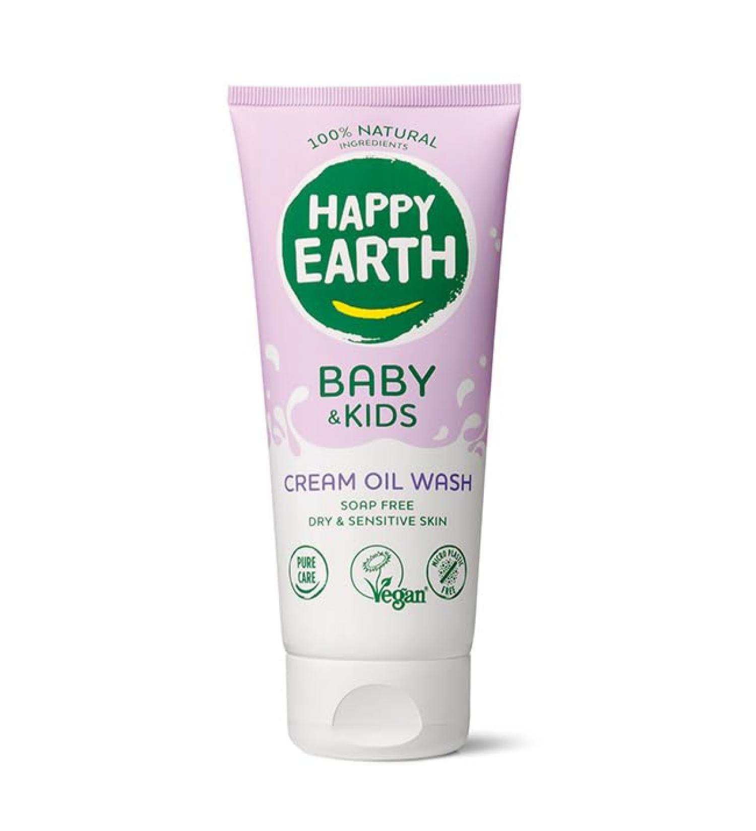 Happy Earth Baby&Kids Oil Washing Gel Shower gel children Bath oil 100 Natural Ingredients & Vegan Soapfree 200 ML - Buy Online on GoSupps.com