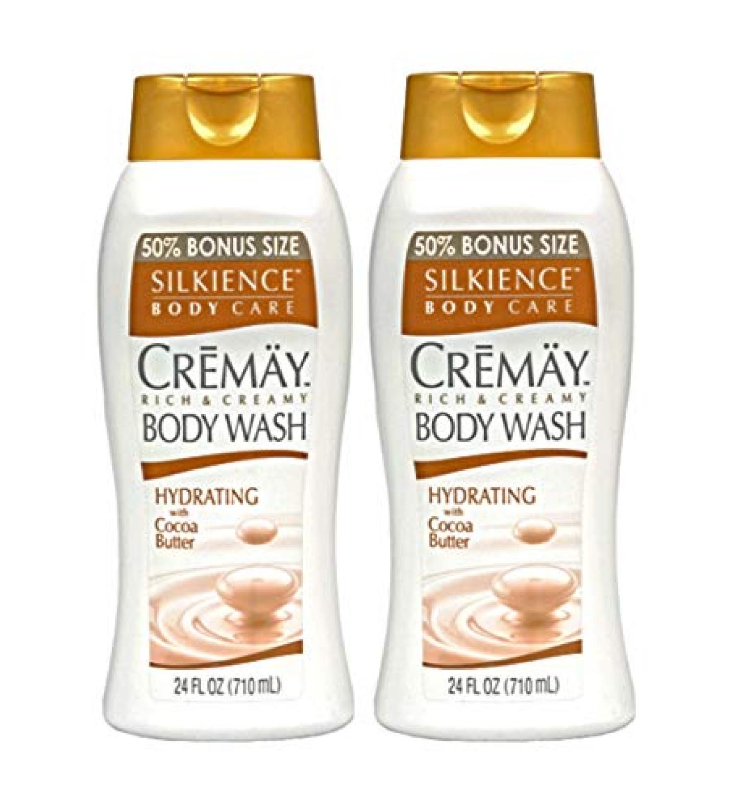 2 - CREMAY SILKIENCE RICH & CREAMY BODY WASH HYDRATING COCOA BUTTER 24 Oz