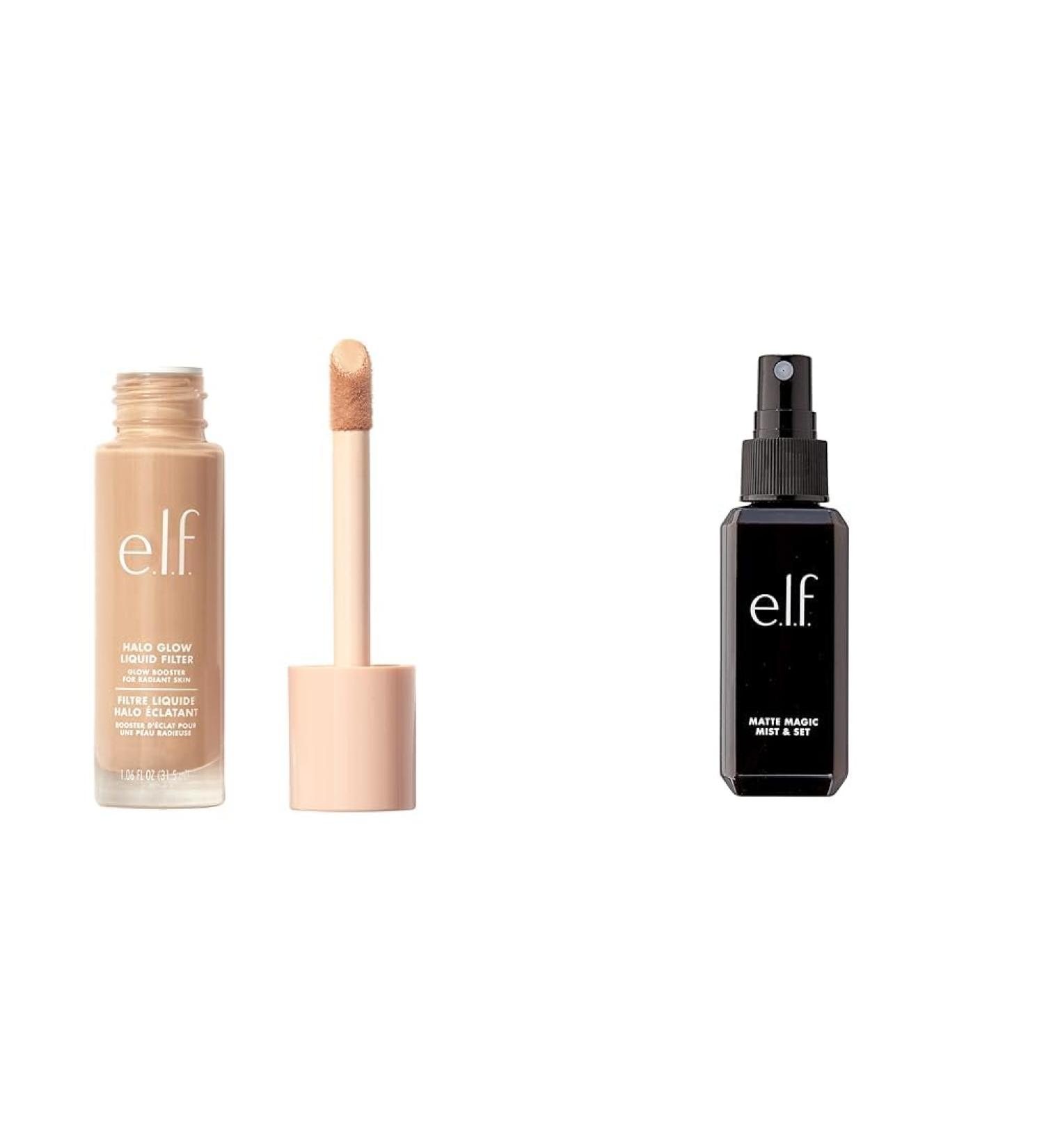 e.l.f. Halo Glow Liquid Filter + Matte Magic Mist & Set Bundle 3 Light/Medium Filter+ Mist & Set - Small 2.02 Fl Oz - Buy Online on GoSupps.com