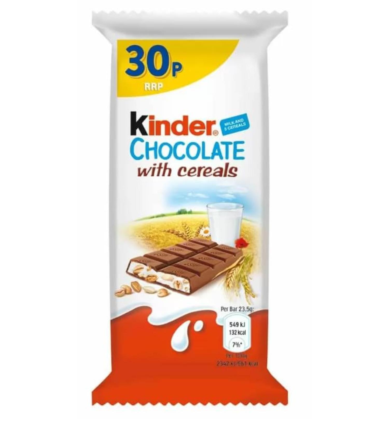 Ellies Jellies Kinder Chocolate with Cereal Bar 24g 30p PMP x40