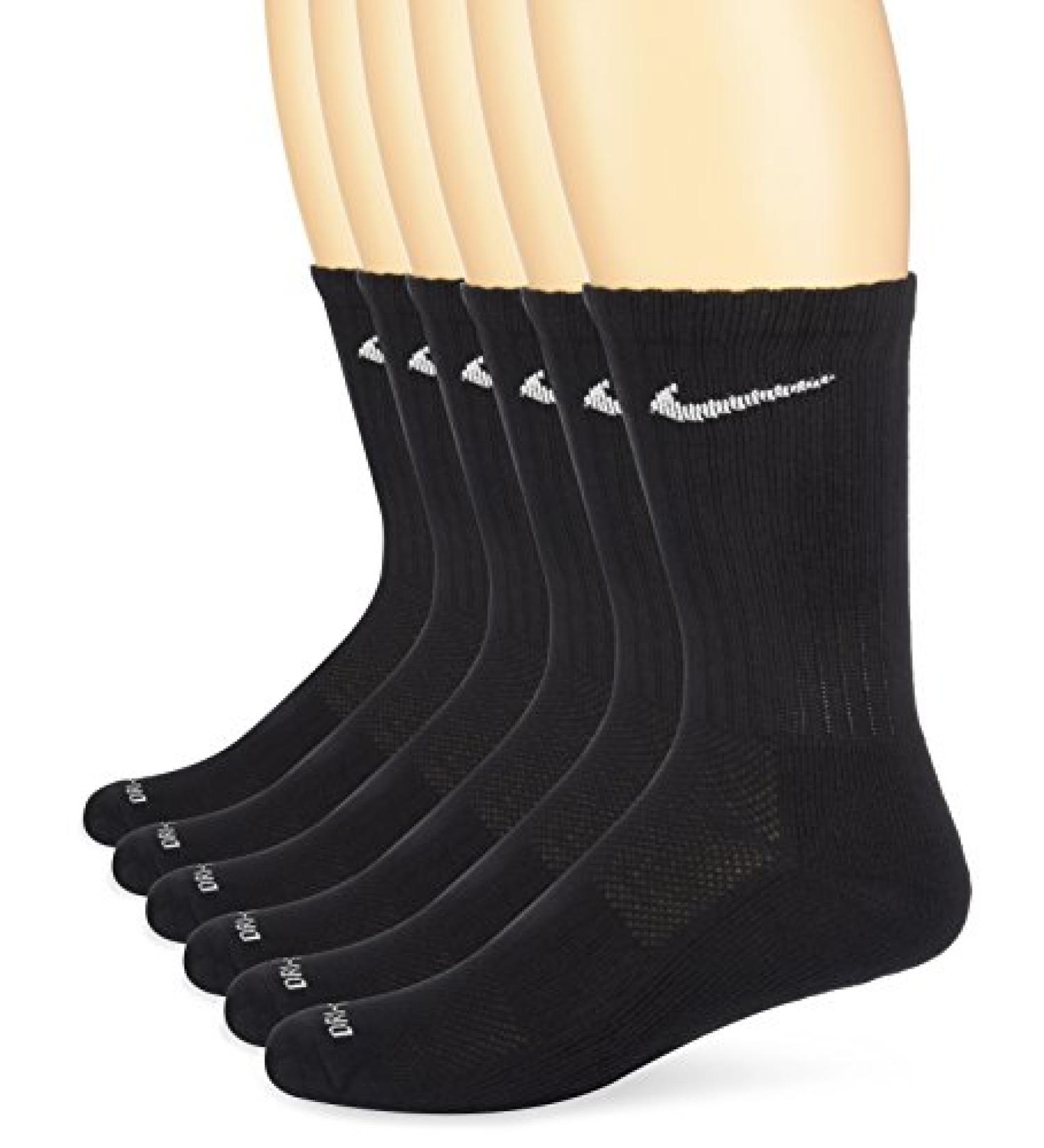 NIKE Everyday Performance Training Socks (6-Pair) 8 Black/White