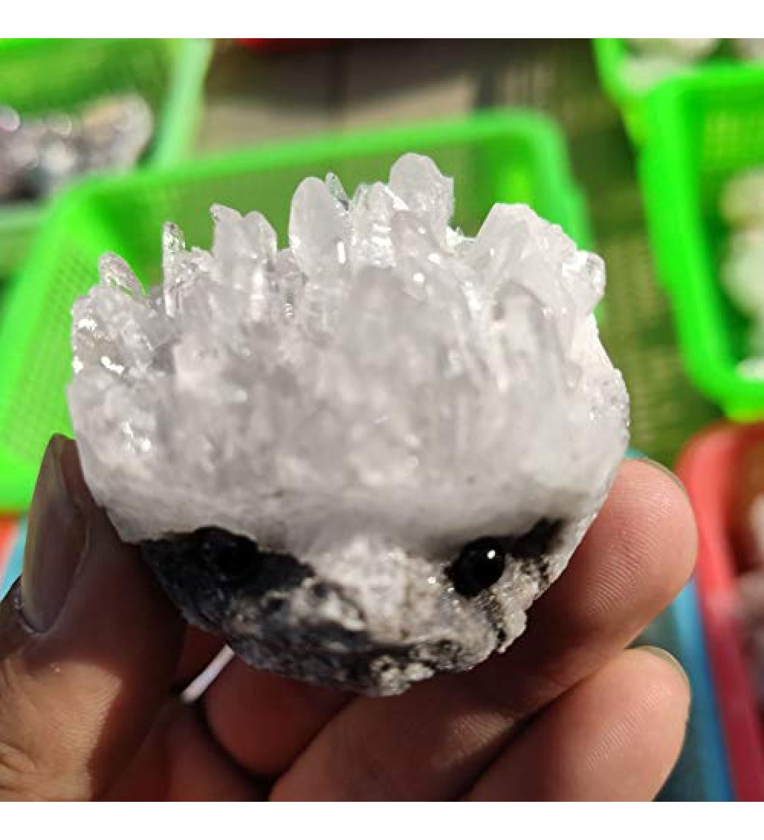 Choice of Gifts 1PC Natural White Crystal Crystal Cluster Rough Stone Carving Little Hedgehog Vibration Stone JZIGTDEM - Buy Online on GoSupps.com