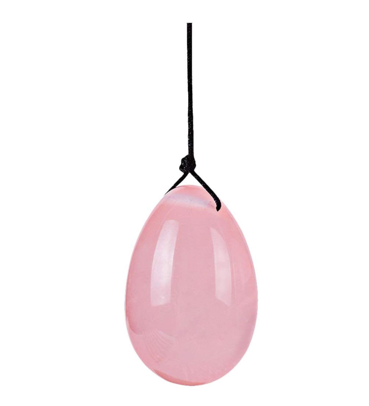 HEALLILY Yoni Eggs for Women - Nephrite Jade & Drilled Quartz Kegel Training - Pelvic Floor Muscle Exercise - Pink 45x30mm - Buy Online on GoSupps.com