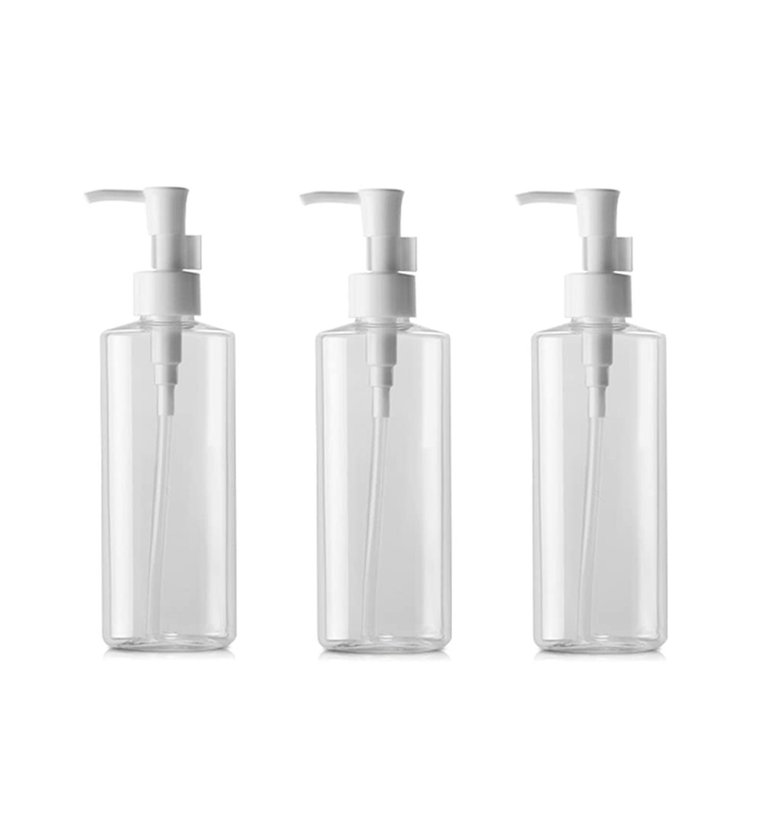 3Pcs 150ml Empty Refillable Clear Plastic Pump Bottle Travel Bottle Make Up Cosmetic Container Dispenser for Lotion Shampoo 150ml/5oz - Buy Online on GoSupps.com