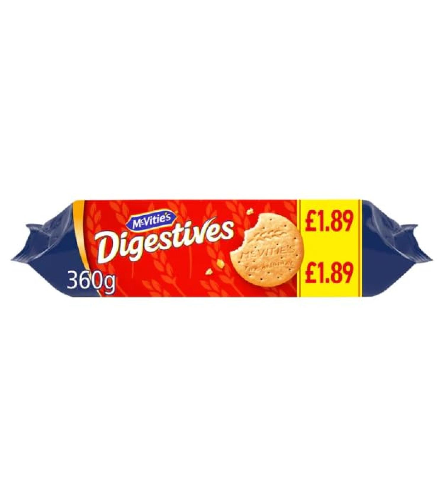Mcvities ORIGINAL Digestives Biscuits 360g (Pack of 12) PMP