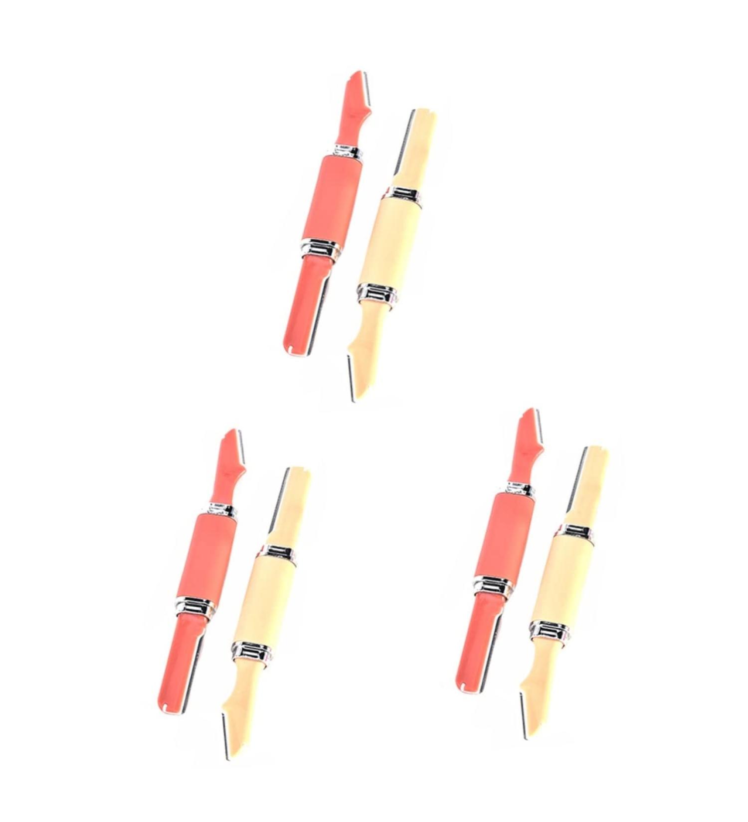 FRCOLOR 6 Sets Double-Headed Eyebrow Razor Trimmer - Face Shaper & Exfoliator - Pocket Size - Red & Yellow - Perfect for Precise Eyebrow Shaping - Buy Online on GoSupps.com