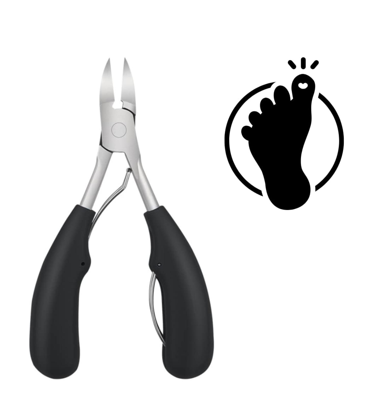 Professional Heavy Duty Long Handled Toenail Clippers for Thick & Ingrown Nails - Men & Seniors - Curved Blade Pedicure Clippers - Buy Online on GoSupps.com