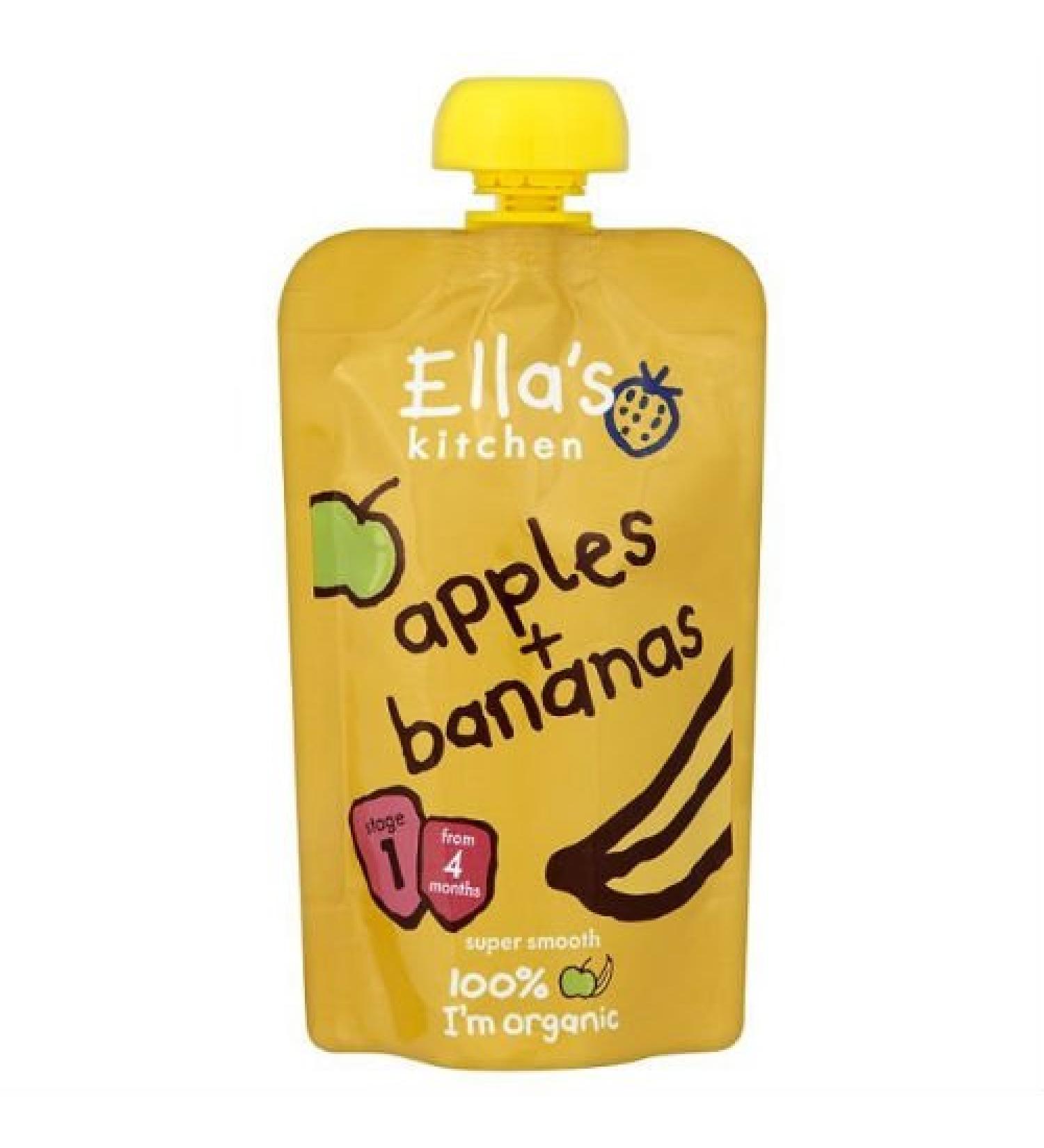 Ella's Kitchen Organic Apples & Bananas Stage Baby Food 1 120g Apples Fruit large