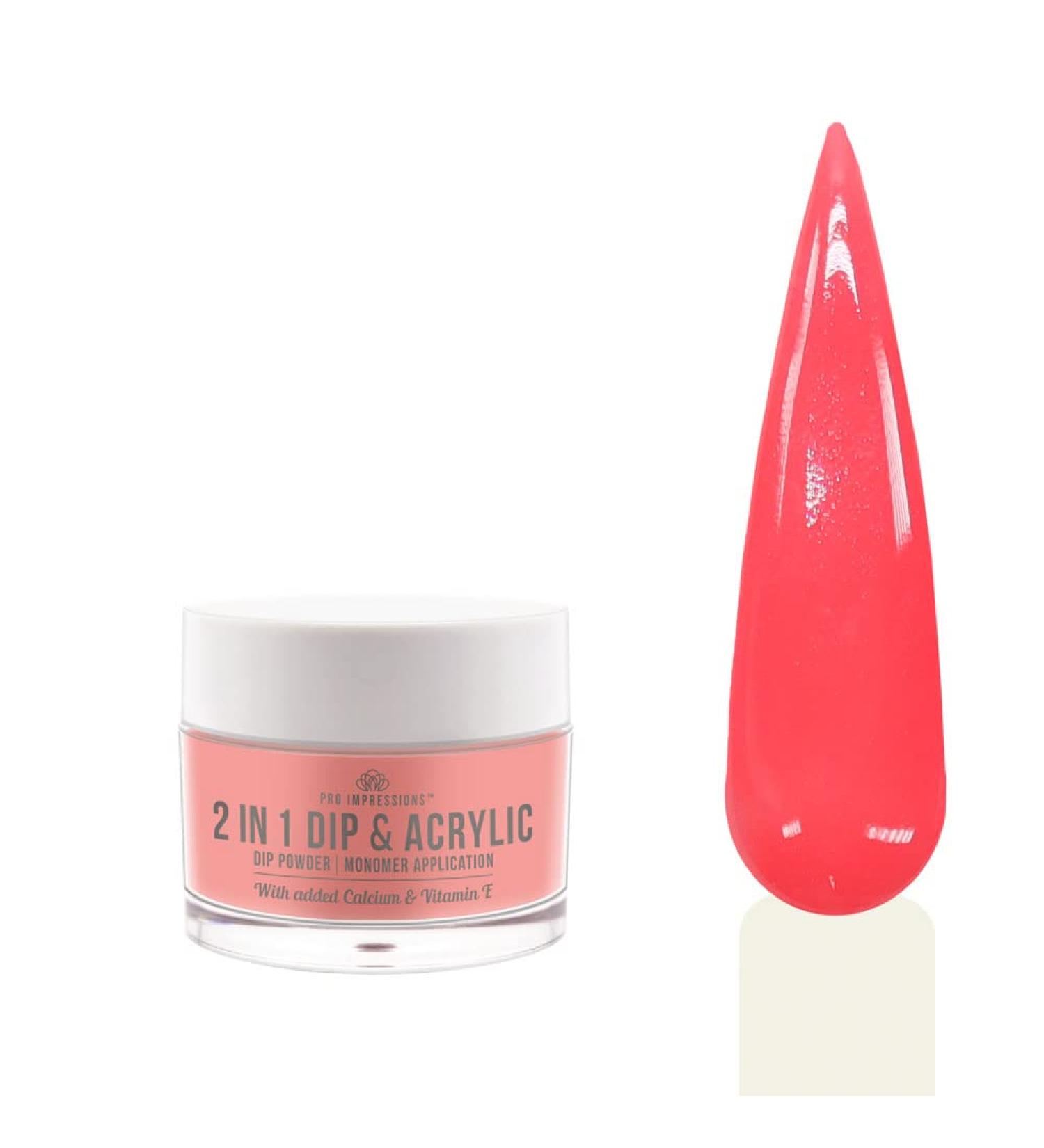 Pro Impressions - Poudre de trempage et acrylique 2 en 1 - N 33 Corail - 30 g (acrylique color extensions superposition)