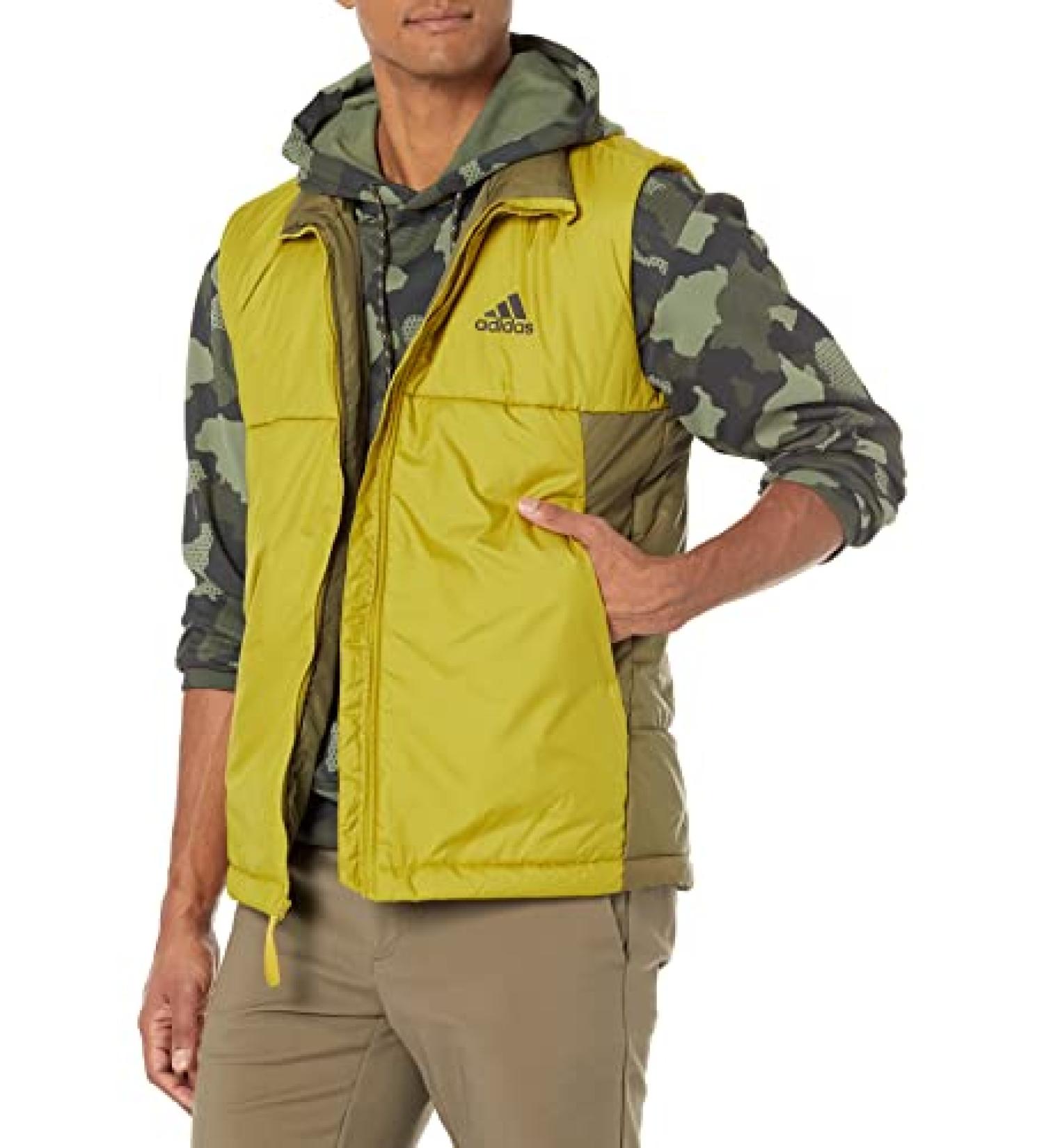 adidas outdoor Men's BSC 3 Stripes Insulated Vest X-Large Pulse Olive/Focus Olive