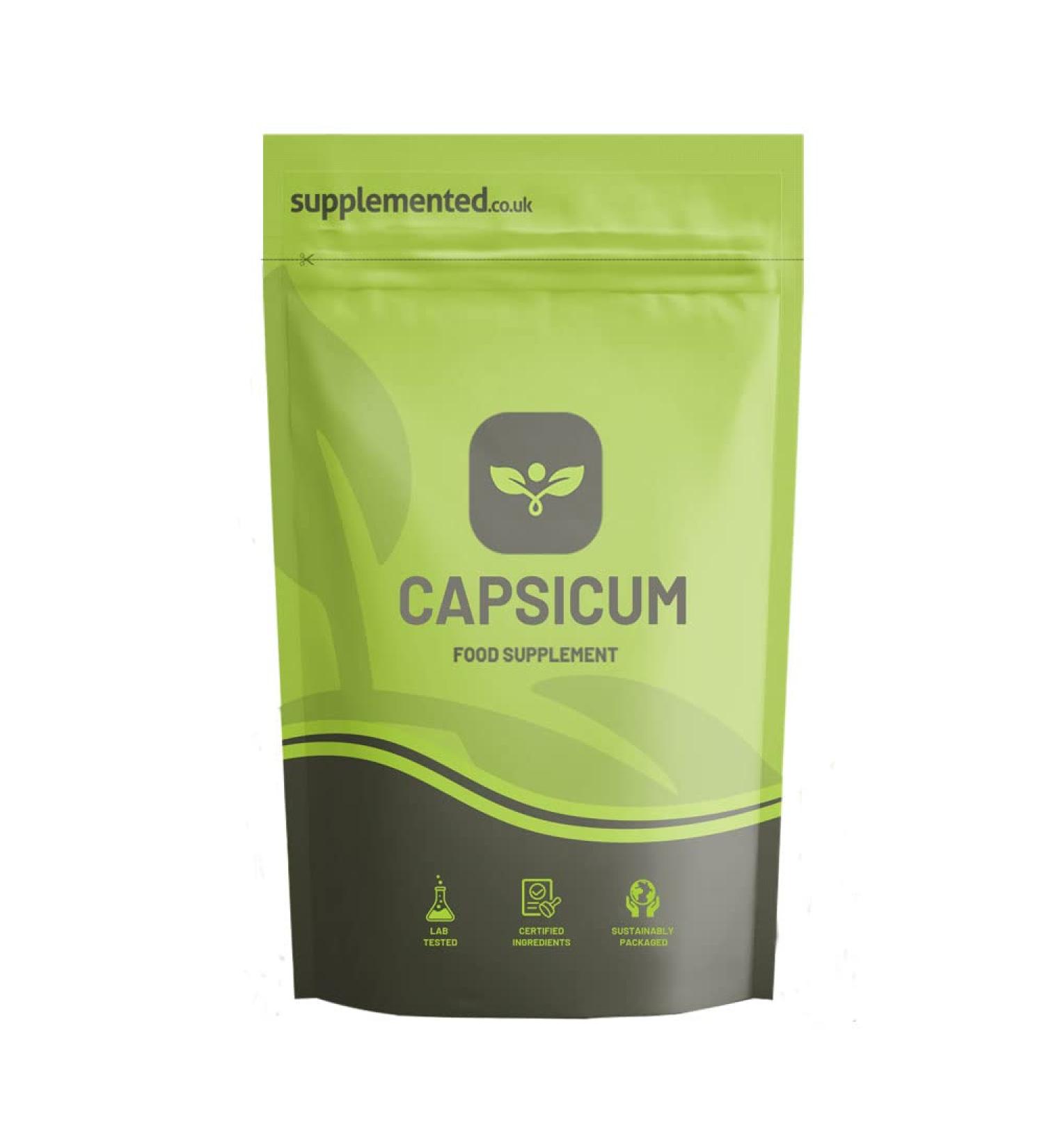 Capsicum Chilli Extract 1000mg 180 Capsules UK Made - Pharmaceutical Grade Cayenne Pepper for Thermogenic Benefits - Buy Online on GoSupps.com