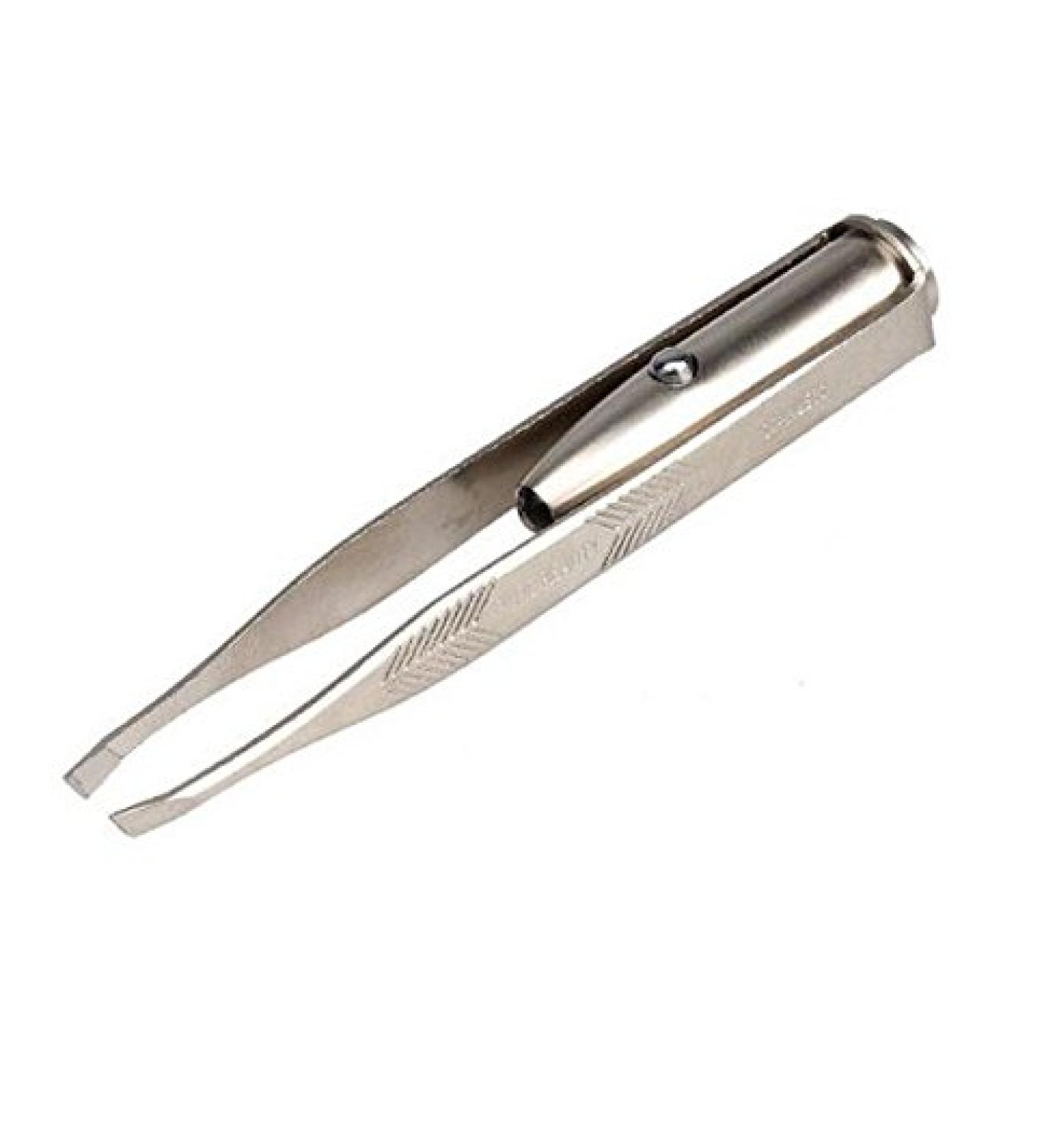 LED Light Up Tweezers Stainless Steel Make Up Bag Tool Eyelash Eyebrow Hair Removal Facial - Buy Online on GoSupps.com