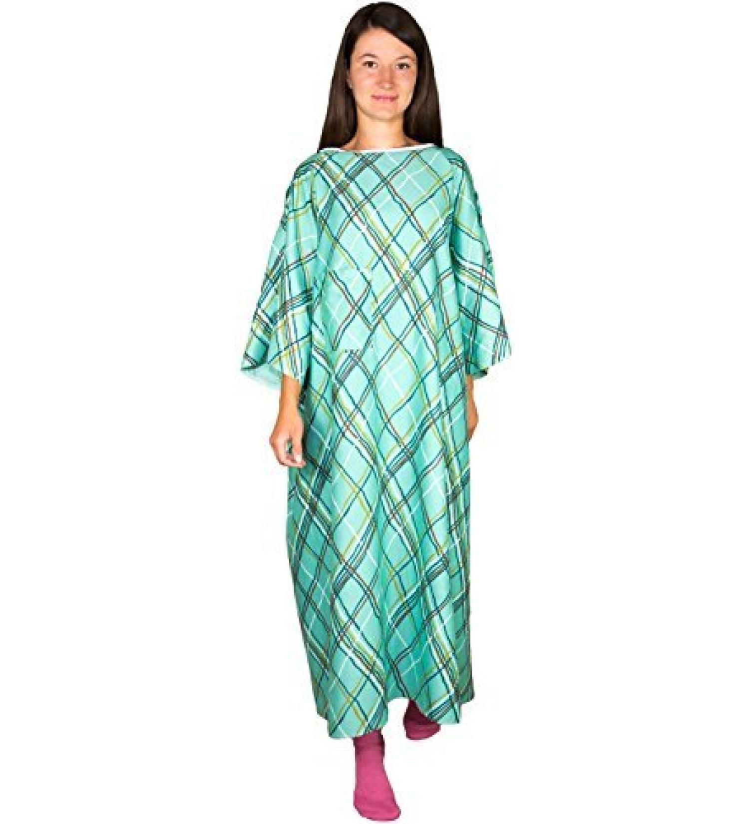 Green IV Hospital Gown/IV Hospital Patient Gown with Telemetry Pocket - Unisex - Fits Up to 3XL