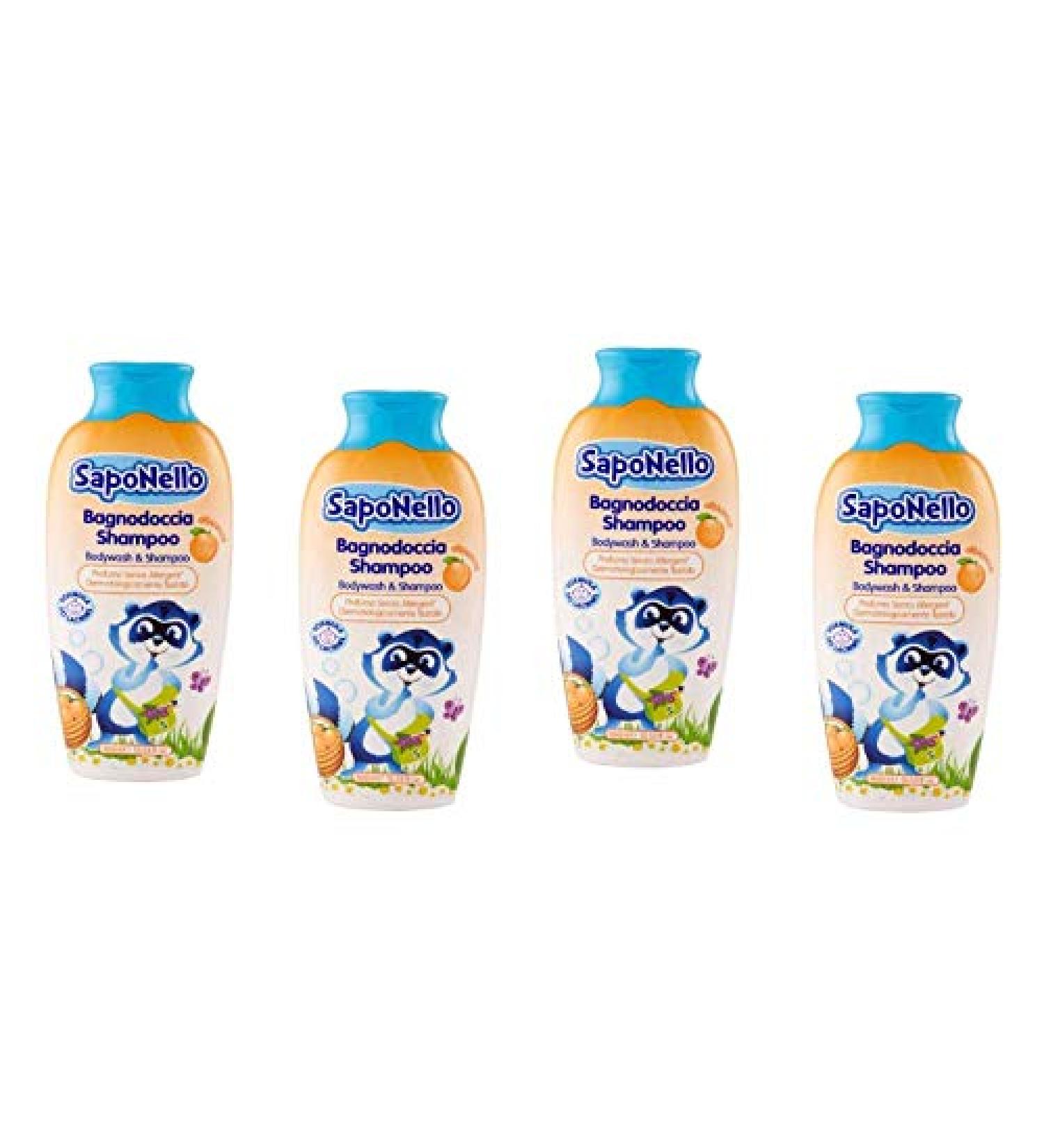 Felce Azzurra 4FLACONI SAPONELLO BAGNOSHOWER ALBICOCA Shampoo 400 ml Children's Bath