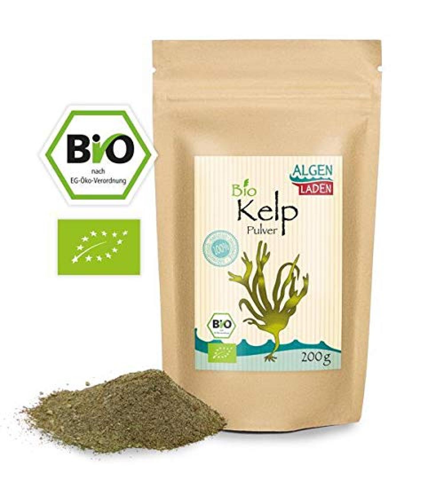 Buy ALGENLADEN Organic Kelp Powder 200g | Natural Iodine Supplement | Premium European Atlantic Kelp - Buy Online on GoSupps.com