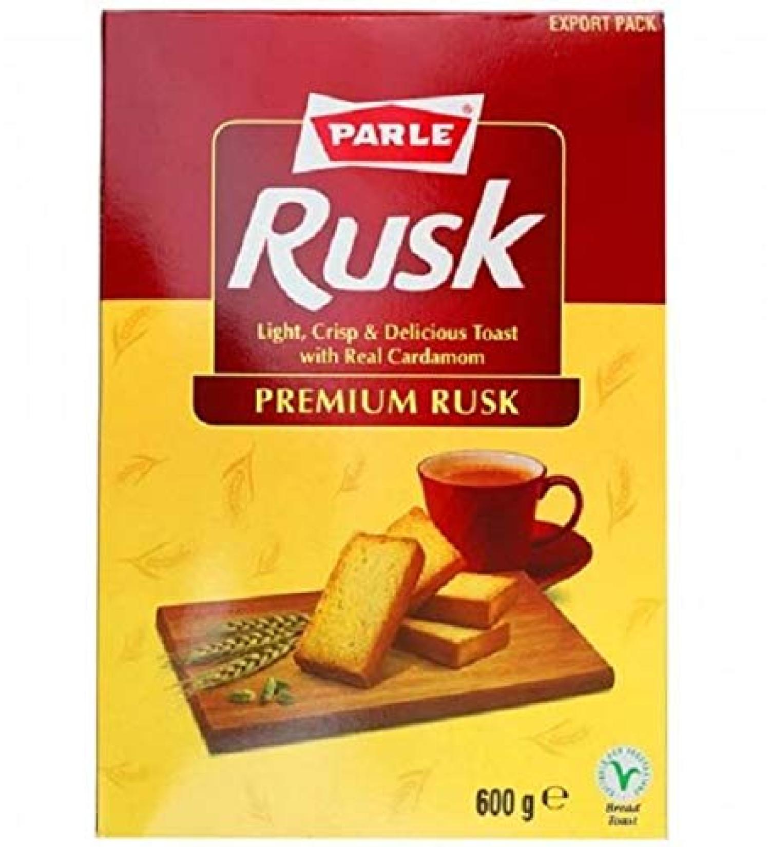 Parle Premium Rusk - 600g | Crunchy Twice-Baked Toast for Tea and Snacking