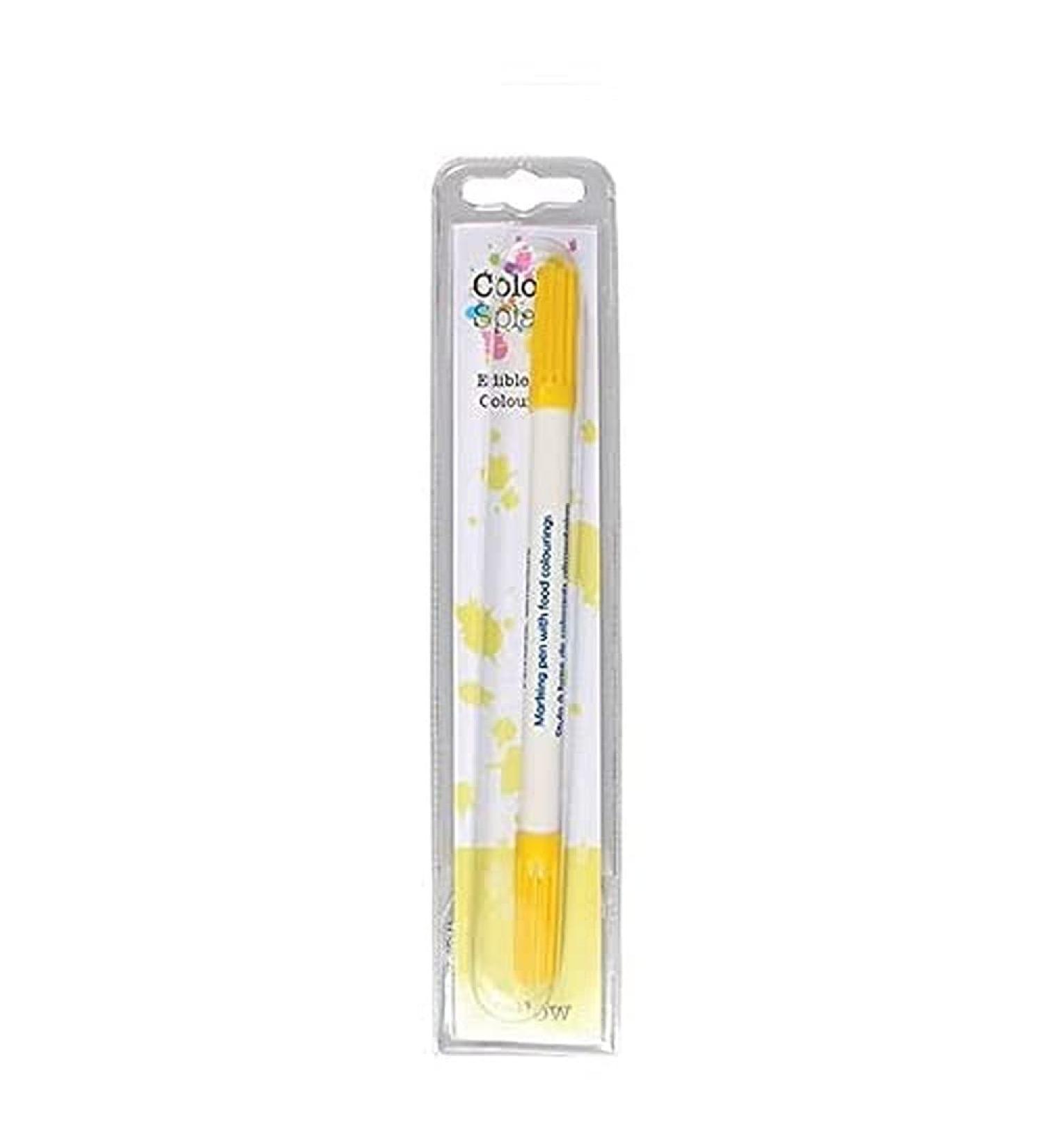 Yellow Edible Food Coloring Pen, Dual Tip Icing & Paint Marker for Cakes & Cupcakes - 2ml - Buy Online on GoSupps.com