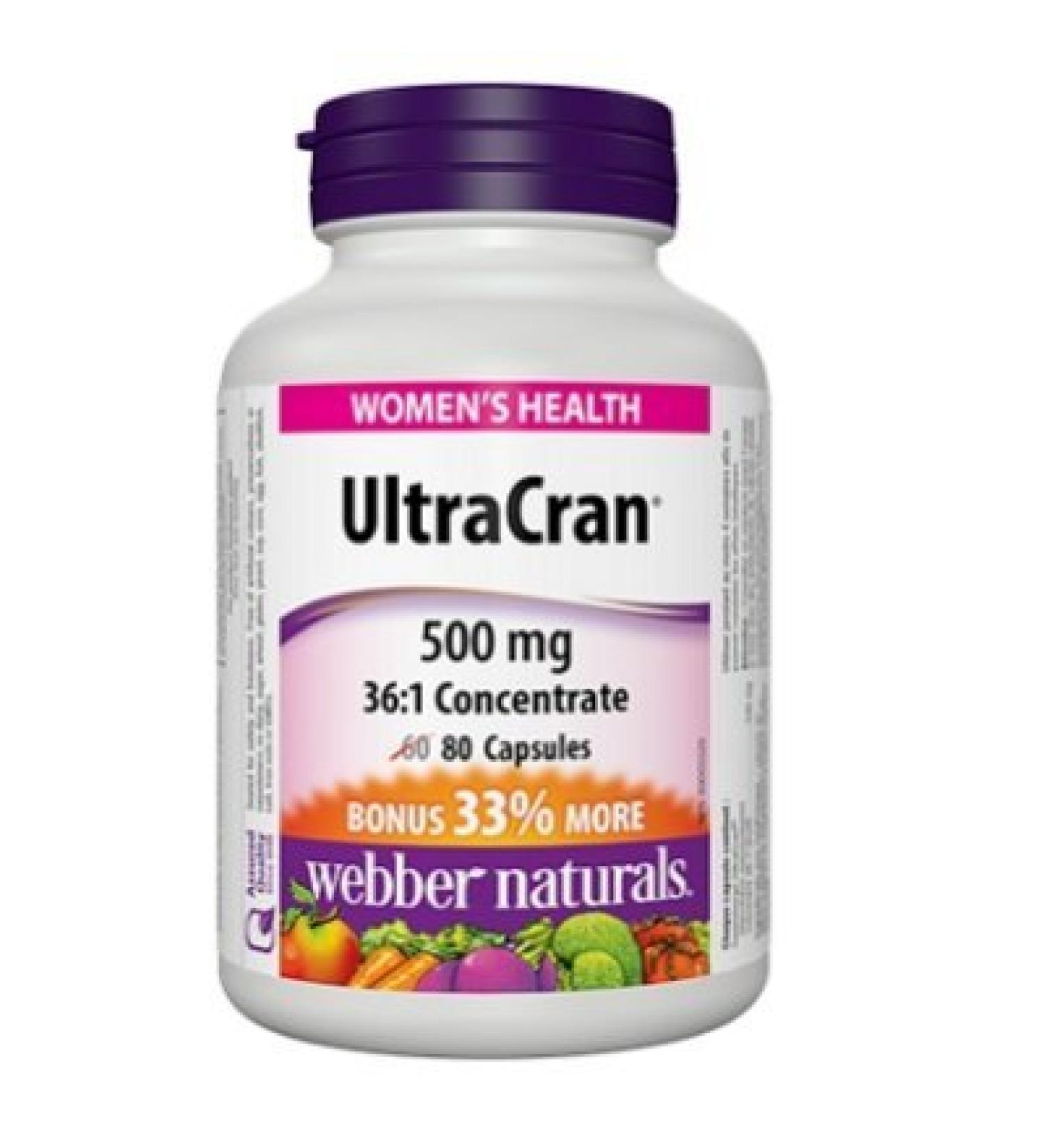 Webber Naturals UltraCran 500 mg  36:1 Concentrate 80 Capsules