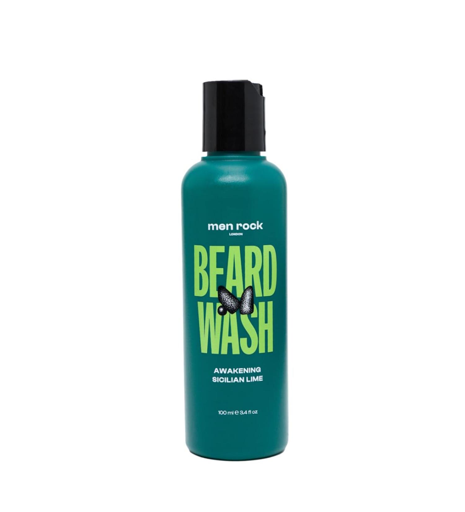 Men Rock Invigorating Beard Shampoo - Stimulate Growth & Hydrate with Sicilian Lime & Caffeine 100ml - Buy Online on GoSupps.com